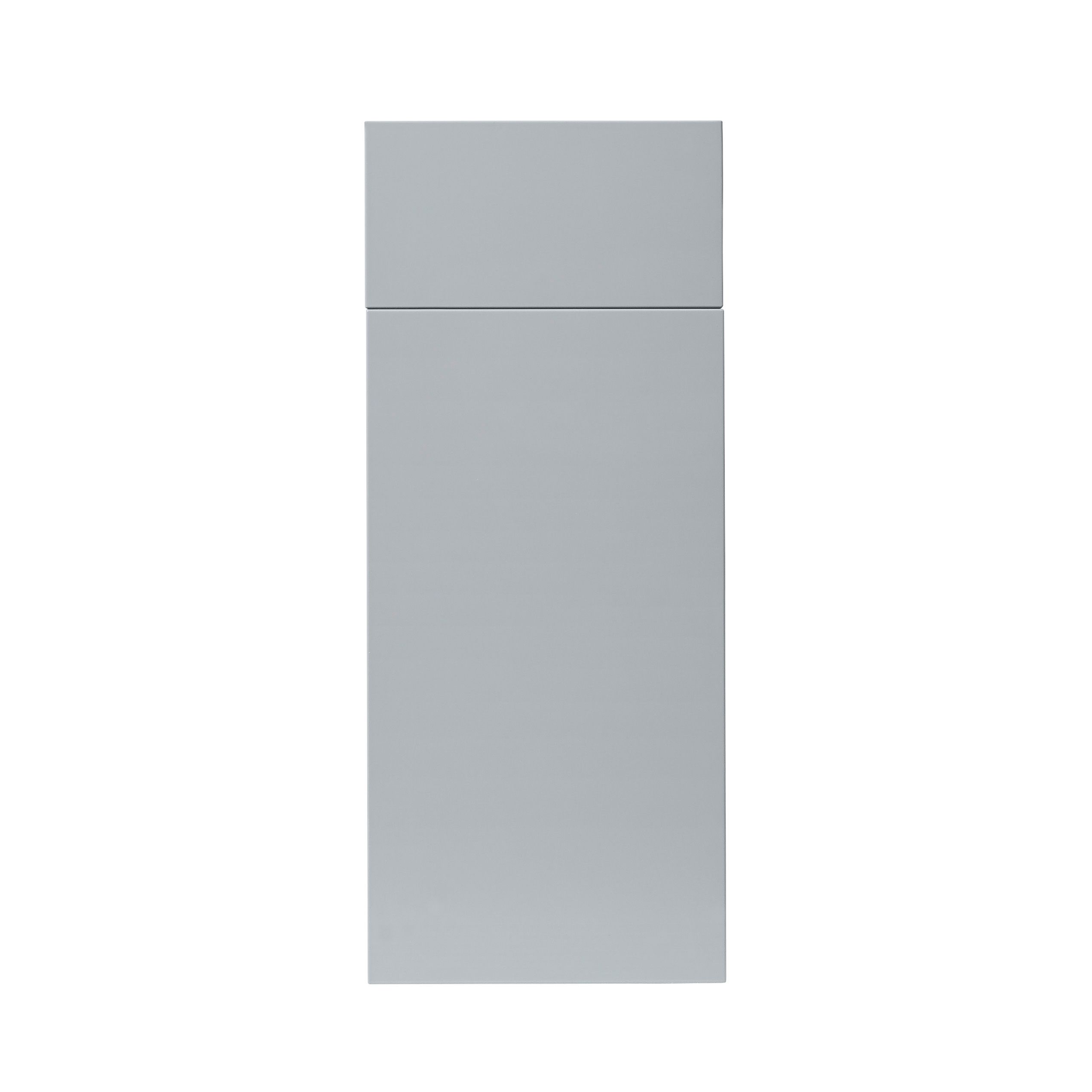 GoodHome Alisma High gloss grey slab Drawerline Cabinet door, (W)300mm (H)715mm (T)18mm