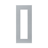GoodHome Alisma High gloss grey slab Glazed Cabinet door (W)300mm (H)715mm (T)18mm
