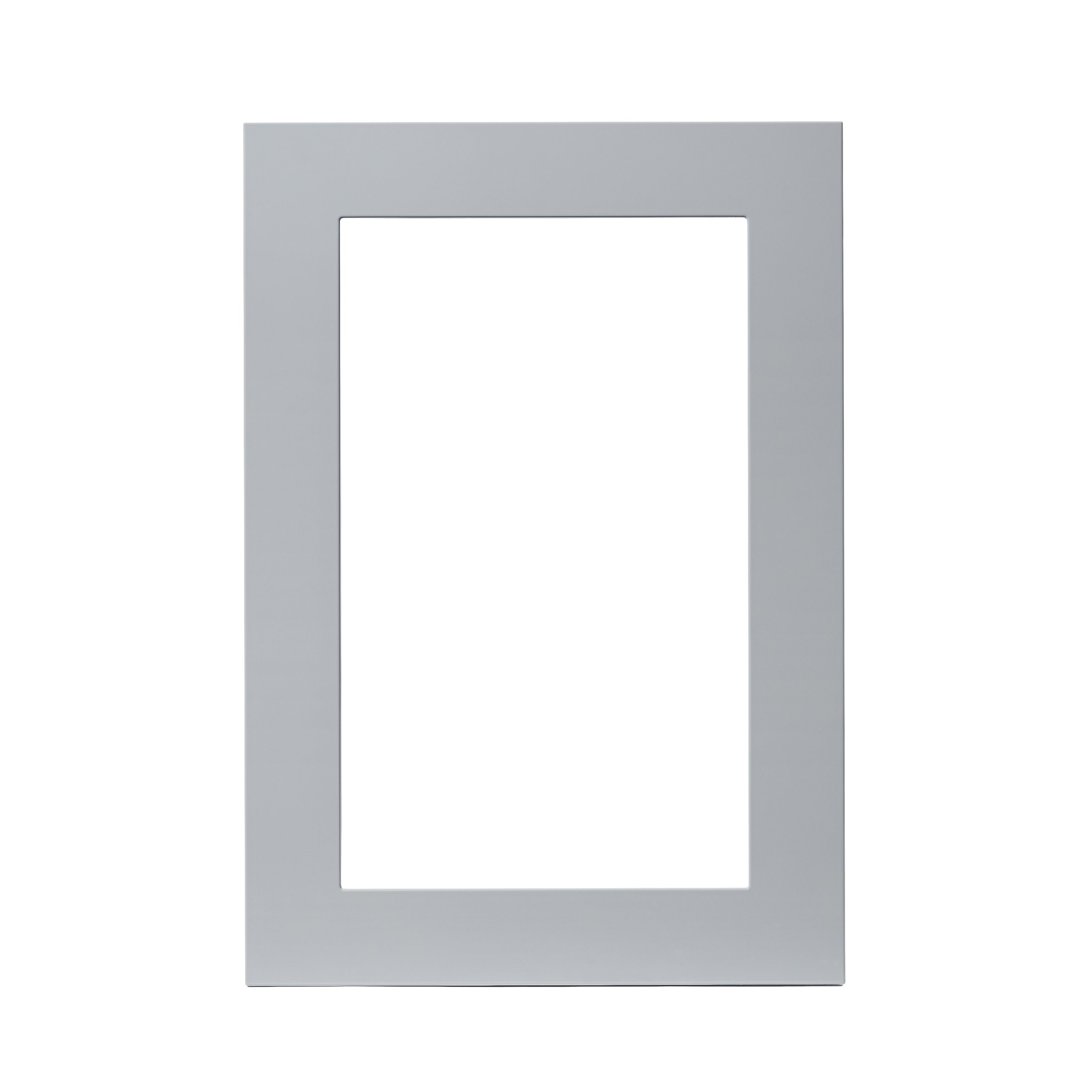 GoodHome Alisma High gloss grey slab Glazed Cabinet door (W)500mm (H)715mm (T)18mm
