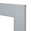 GoodHome Alisma High gloss grey slab Glazed Cabinet door (W)500mm (H)895mm (T)18mm