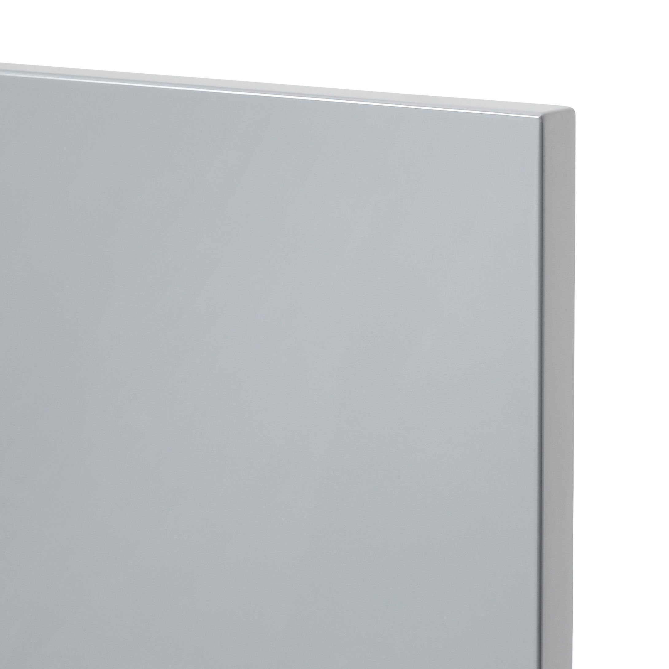 GoodHome Alisma High gloss grey slab Highline Cabinet door (W)500mm (H)715mm (T)18mm