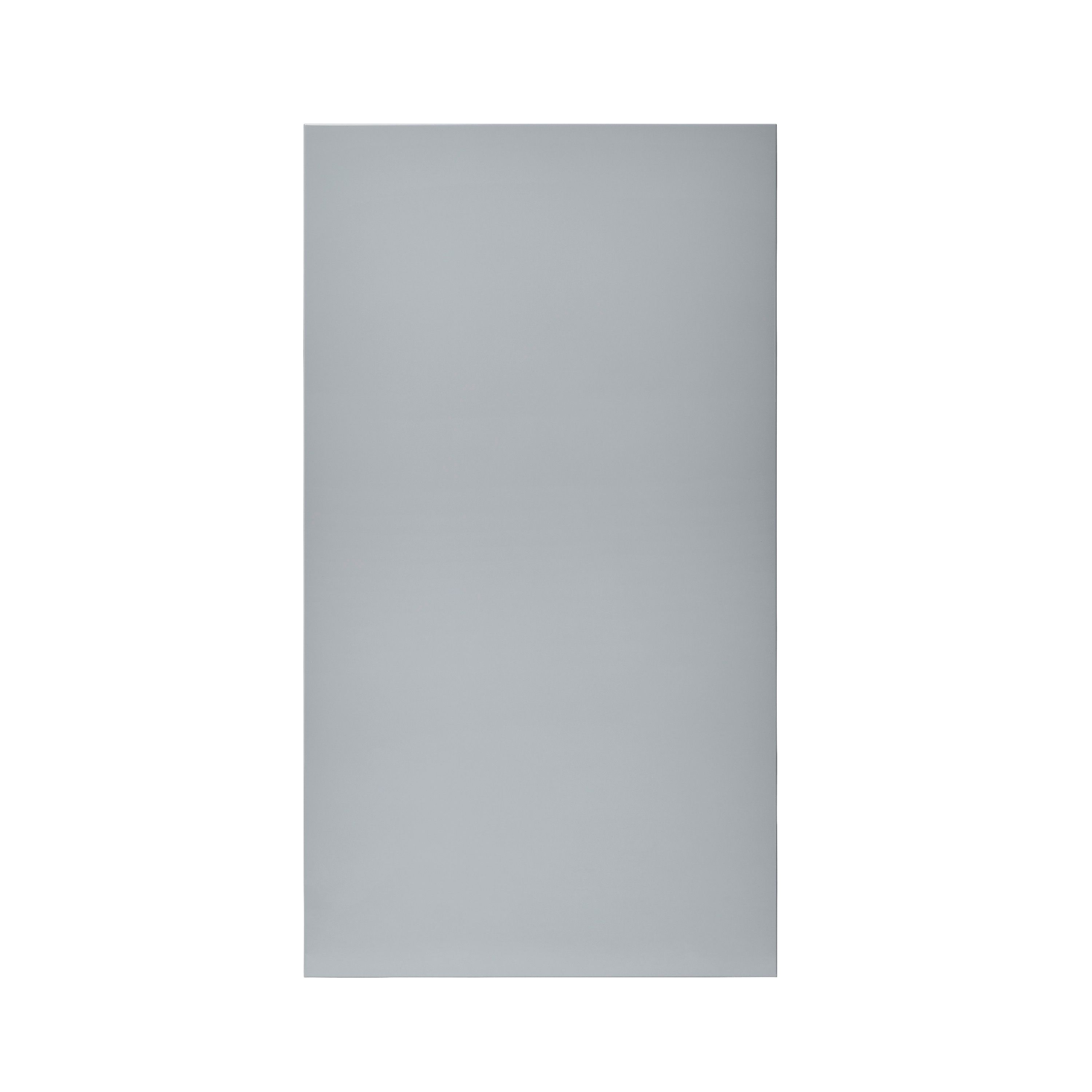GoodHome Alisma High gloss grey slab Tall wall Cabinet door (W)500mm (H)895mm (T)18mm