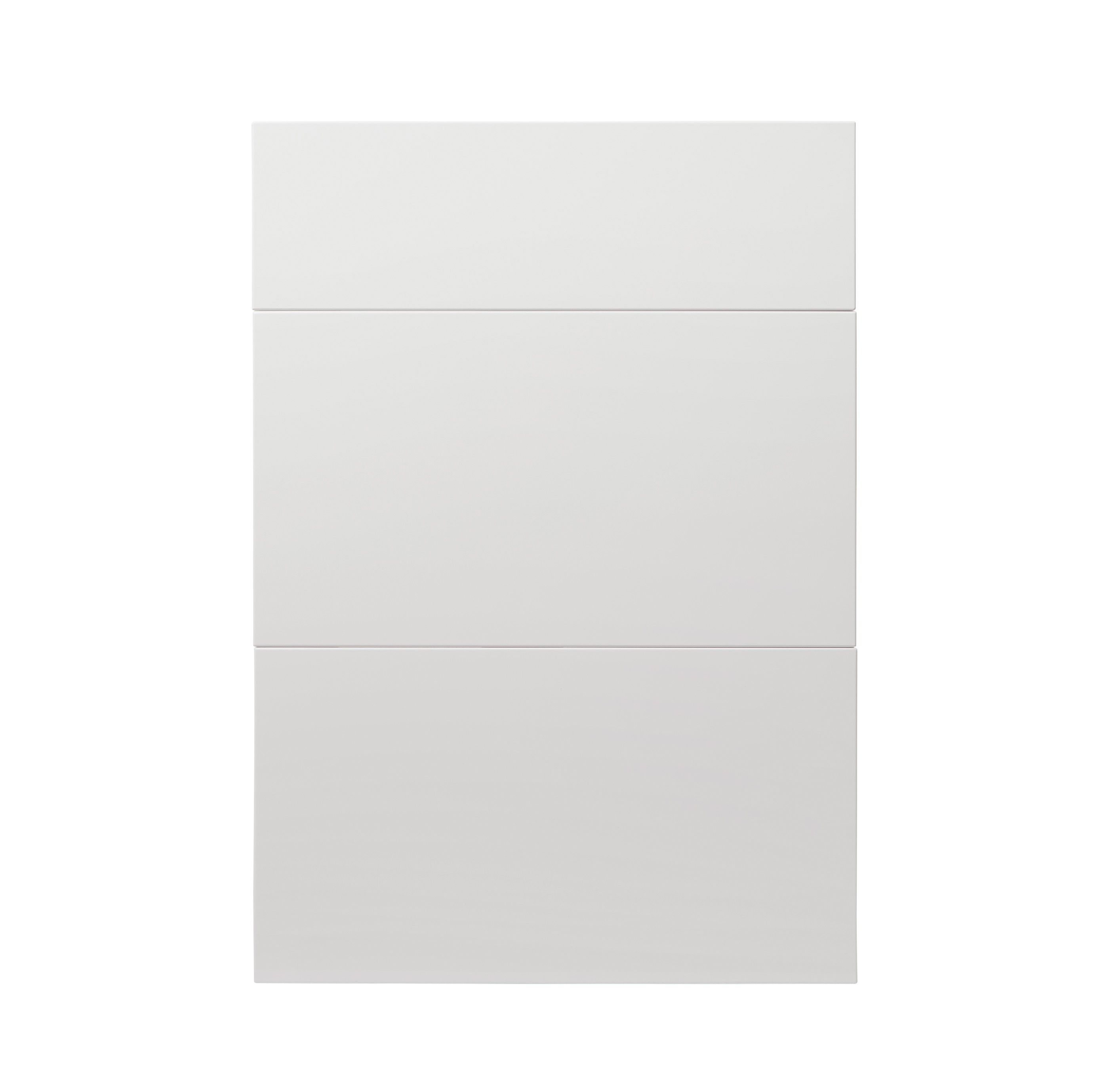 GoodHome Alisma High gloss white slab Drawer front (W)500mm, Pack of 3
