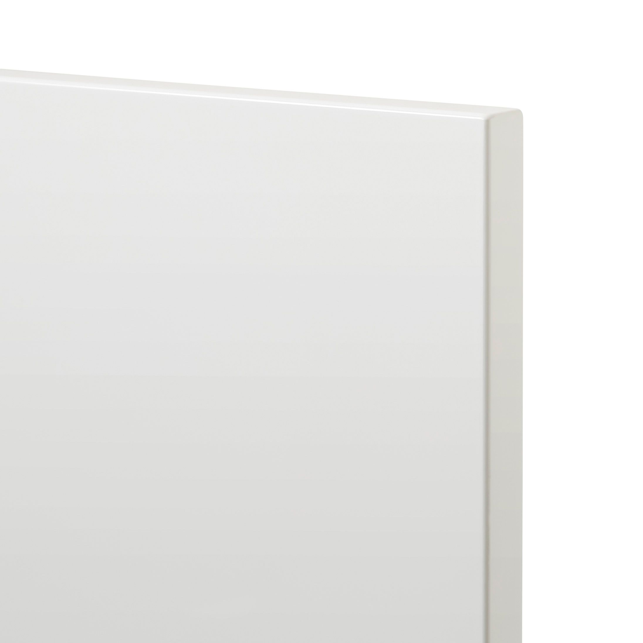 GoodHome Alisma High gloss white slab Drawer front (W)800mm, Pack of 3