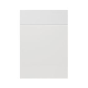 GoodHome Alisma High gloss white slab Drawerline Cabinet door, (W)500mm (H)715mm (T)18mm