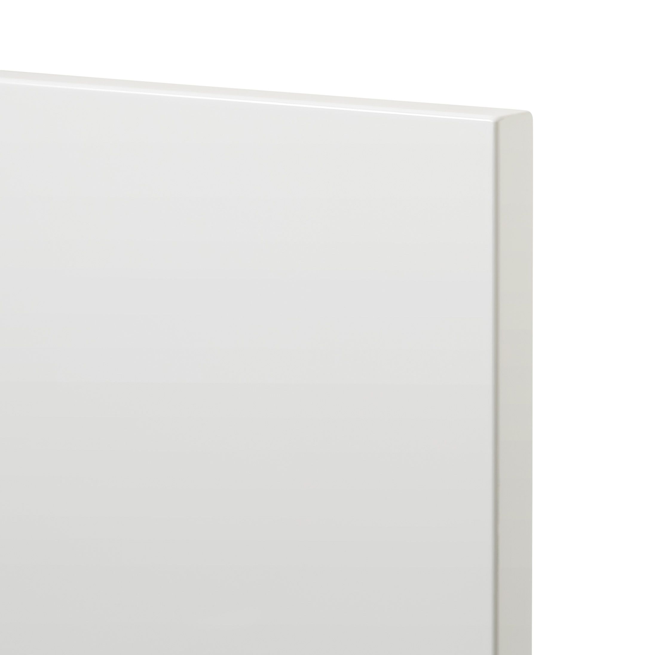 GoodHome Alisma High gloss white slab Drawerline Cabinet door, (W)600mm (H)715mm (T)18mm
