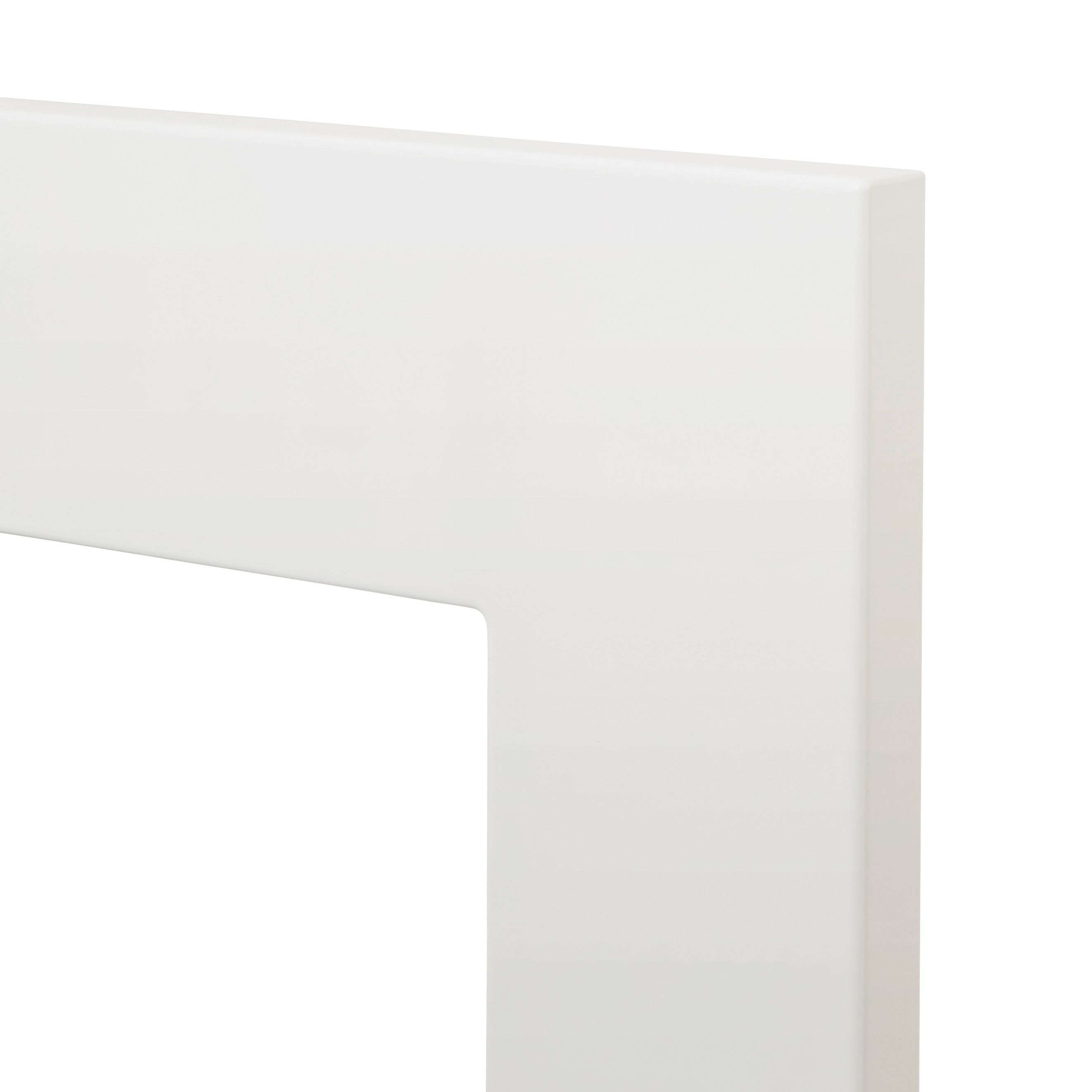 GoodHome Alisma High gloss white slab Glazed Cabinet door (W)500mm (H)715mm (T)18mm