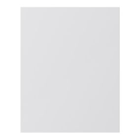 GoodHome Alisma Innovo handleless gloss light grey slab Clad on end panel (H)715mm (W)595mm