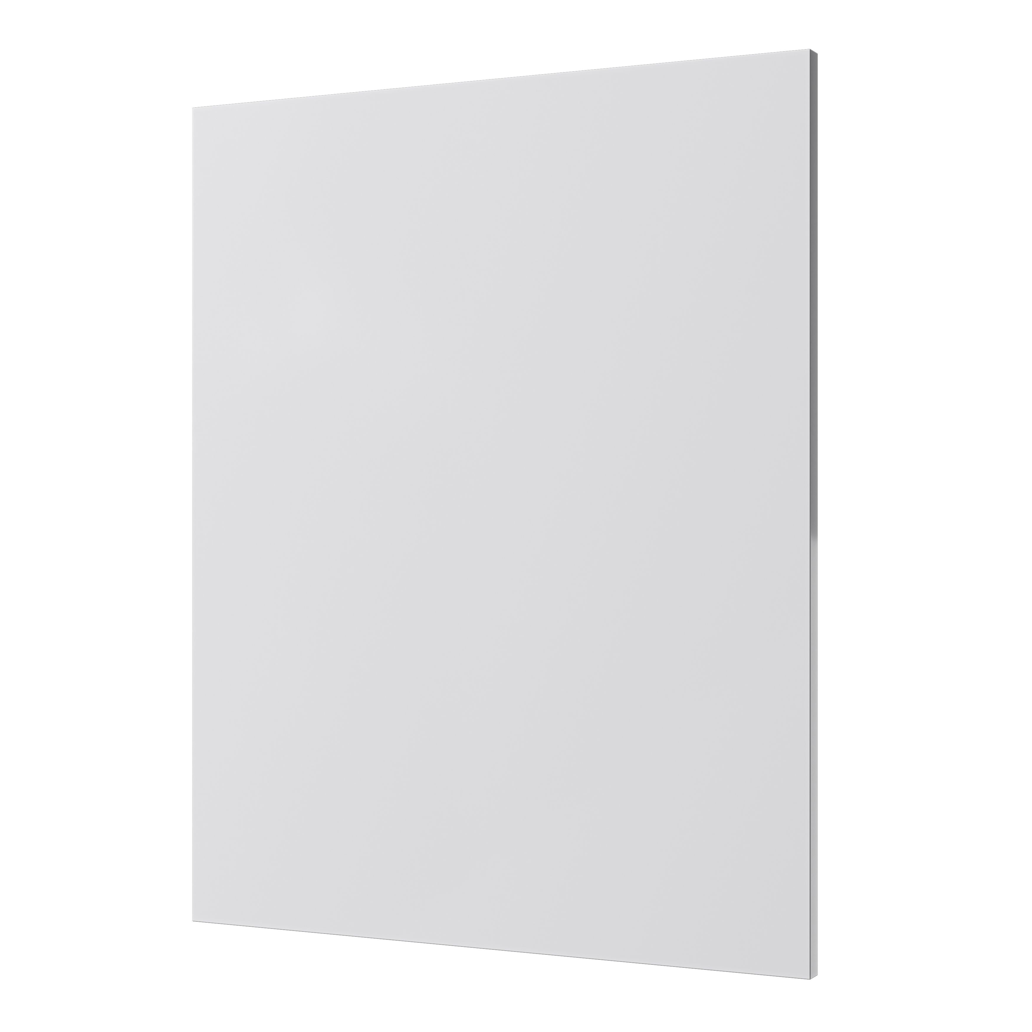 GoodHome Alisma Innovo handleless gloss light grey slab Clad on end panel (H)715mm (W)595mm