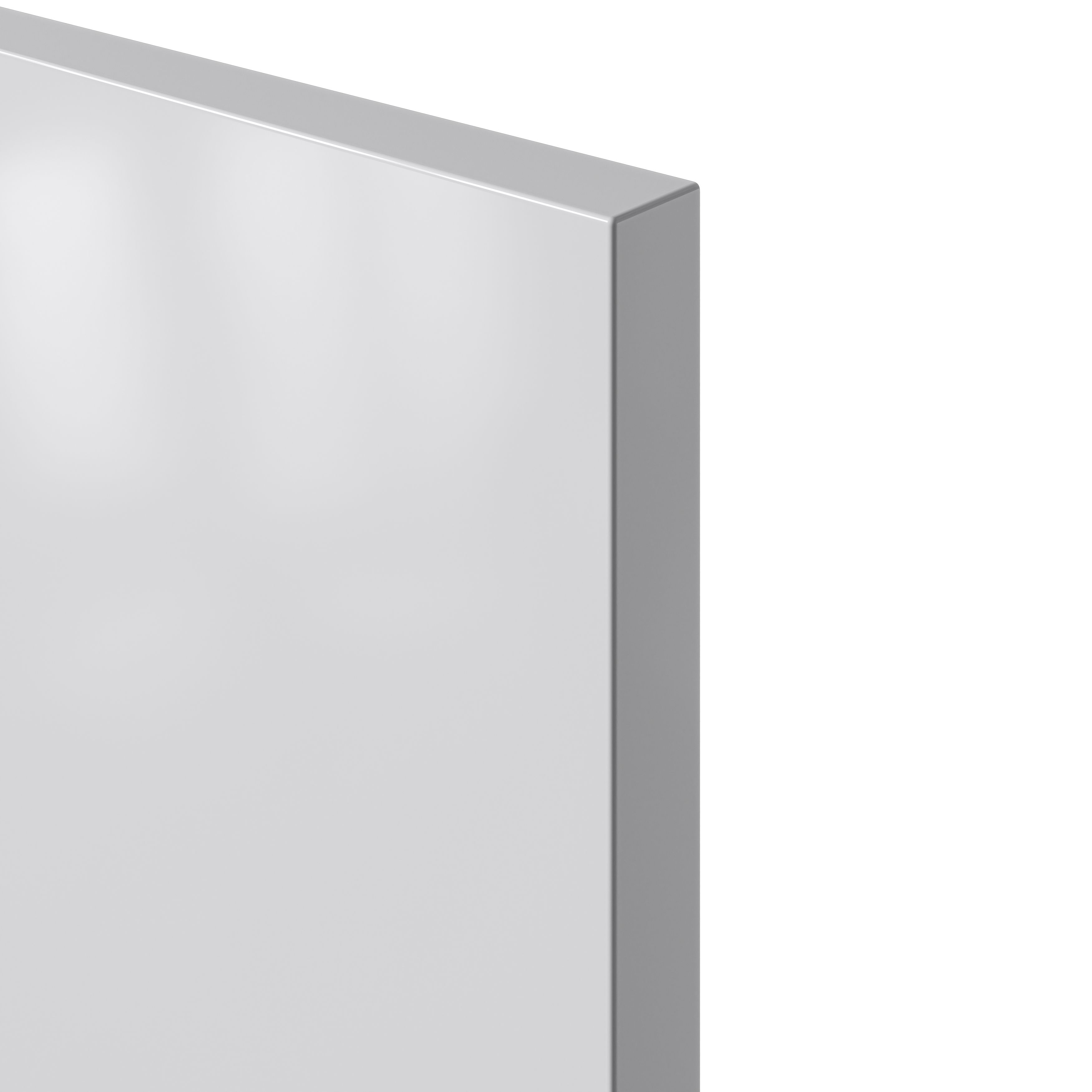 GoodHome Alisma Innovo handleless gloss light grey slab Drawer front, bridging door & bi fold door, (W)400mm
