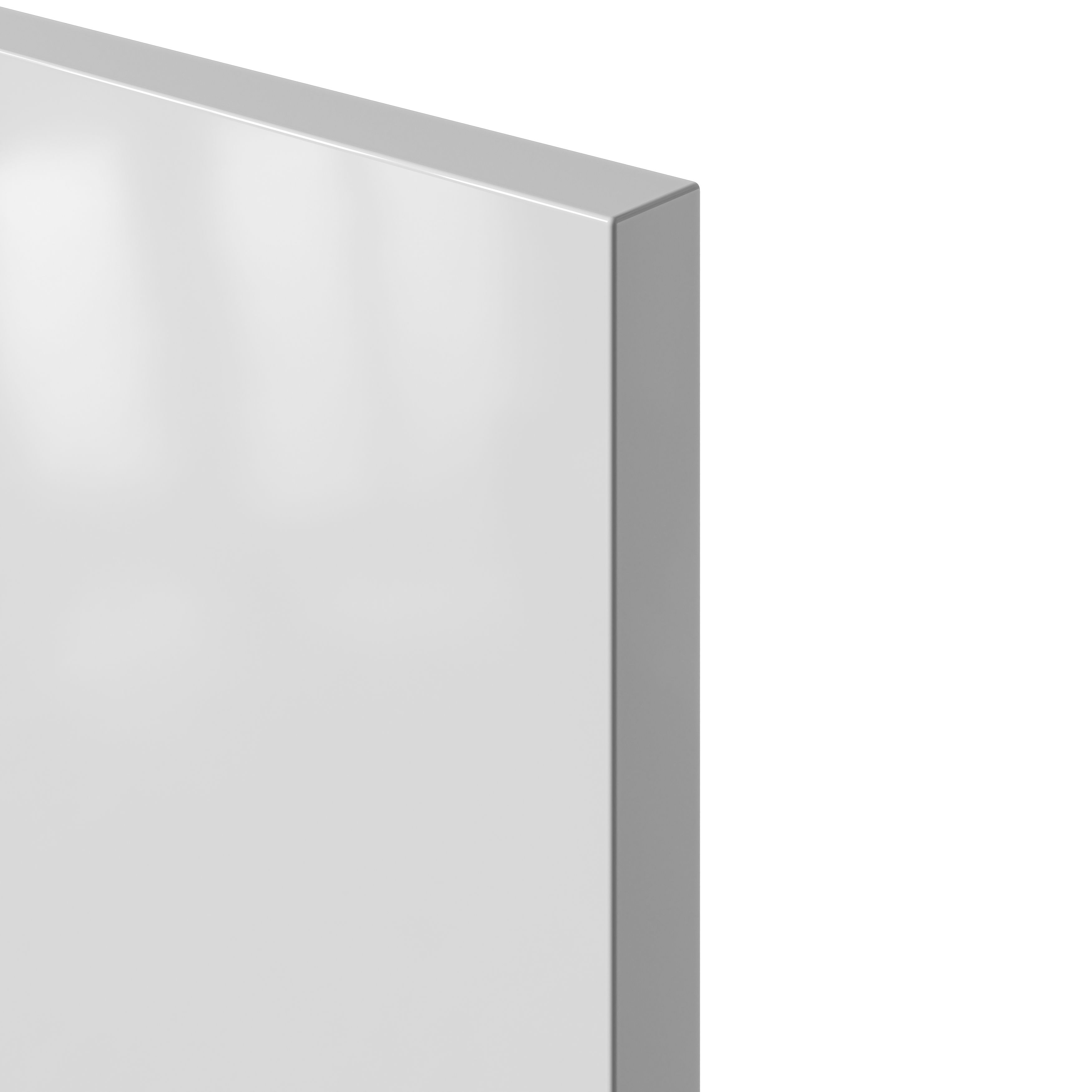 GoodHome Alisma Innovo handleless High gloss white Slab Drawer front, bridging door & bi fold door