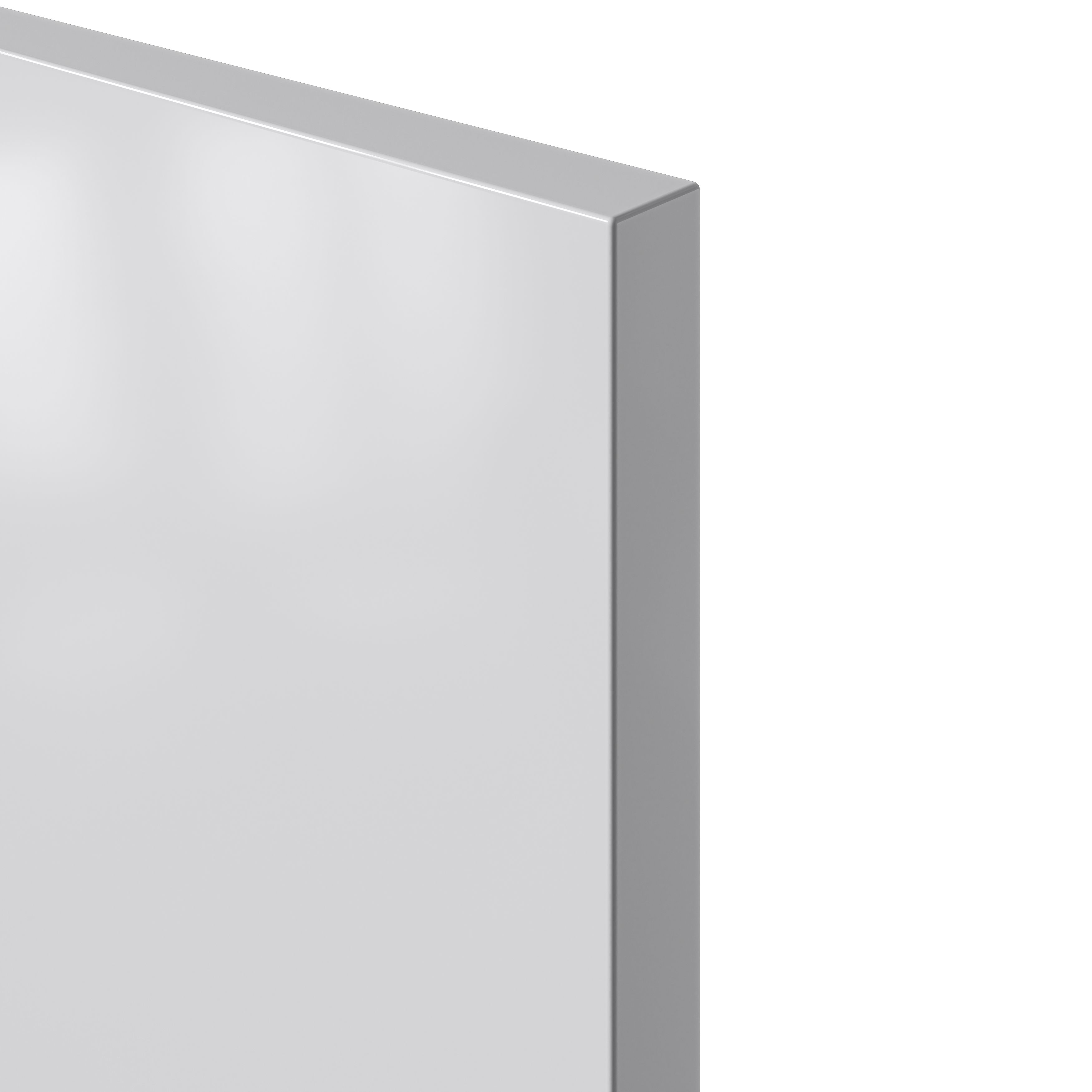 GoodHome Alisma Innovo handleless High gloss white Slab Drawer front, bridging door & bi fold door
