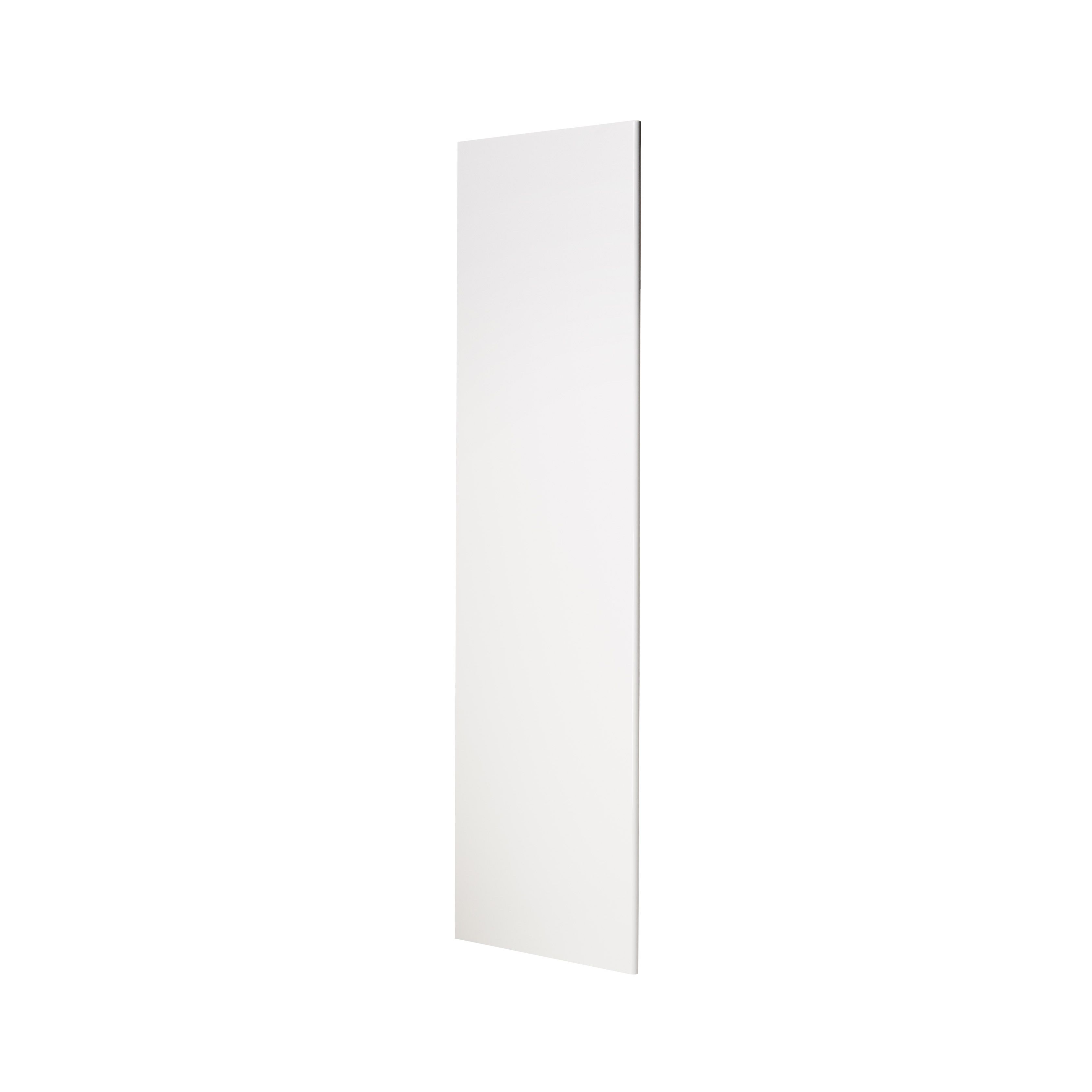 GoodHome Alisma Innovo handleless high gloss white slab Standard Clad on end panel (H)2400mm (W)640mm