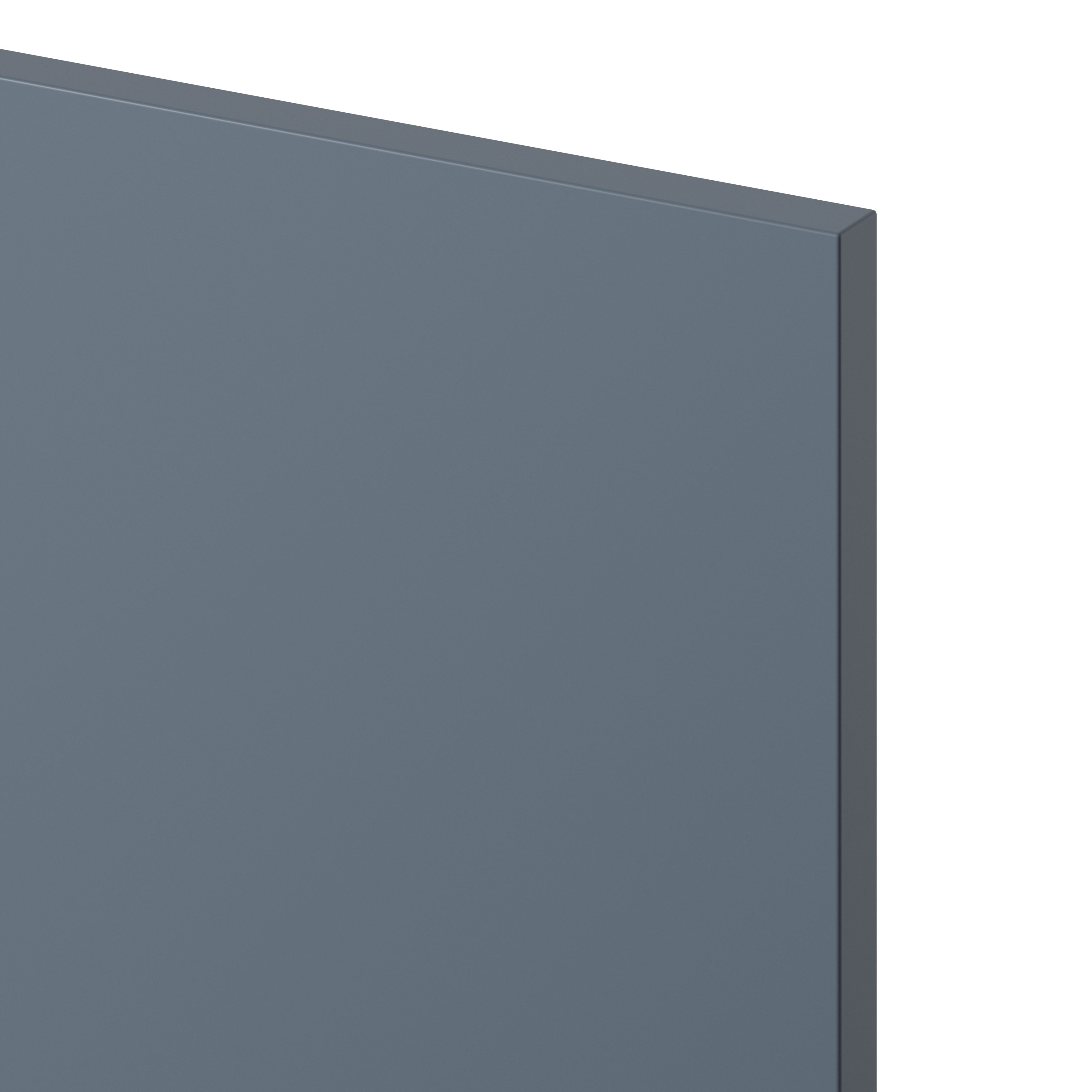GoodHome Alisma Matt blue Slab Drawer front, bridging door & bi-fold door 1000mm
