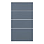 GoodHome Alisma Matt blue slab Drawer front (W)400mm, Pack of 4