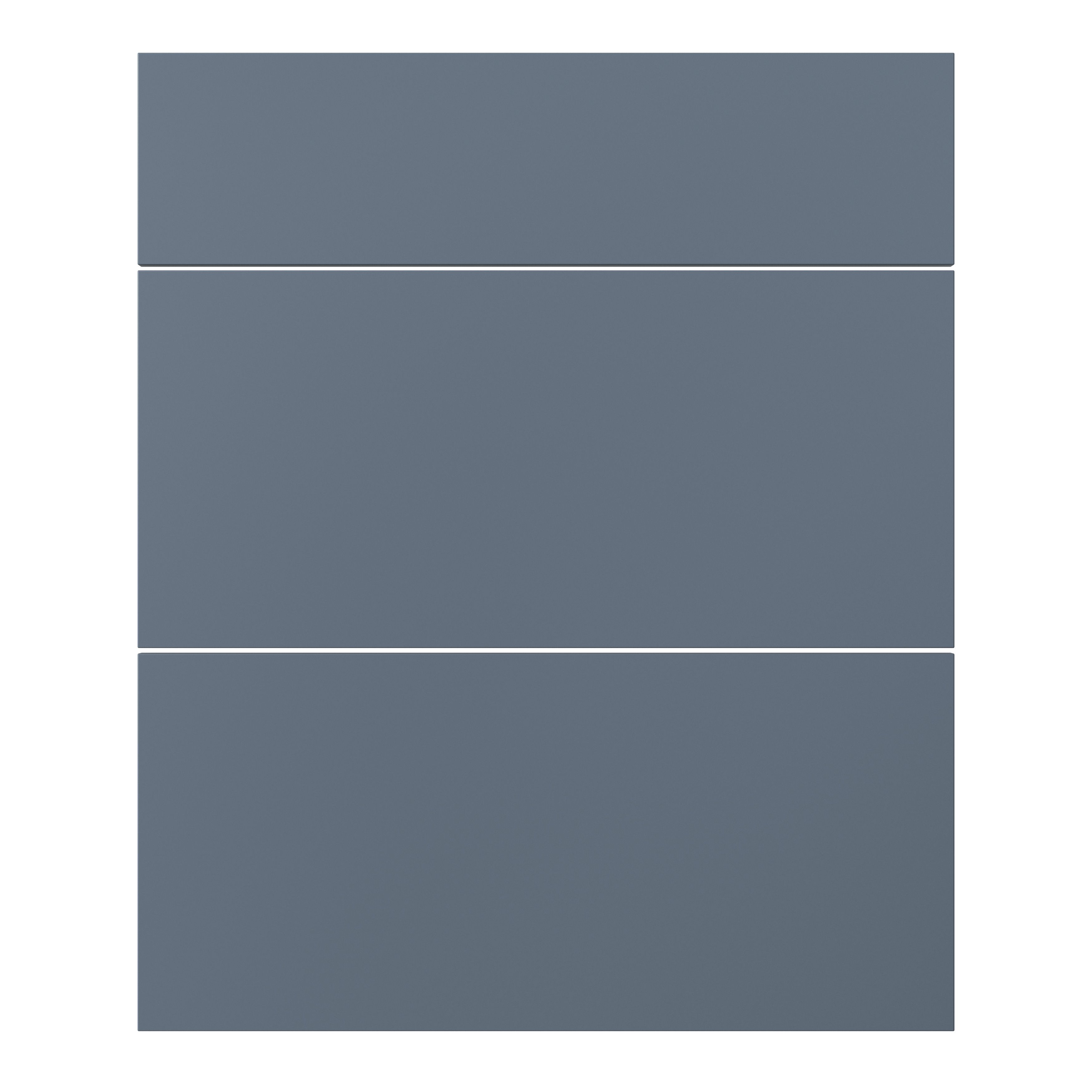 GoodHome Alisma Matt blue slab Drawer front (W)600mm, Pack of 3