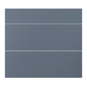 GoodHome Alisma Matt blue slab Drawer front (W)800mm, Pack of 3