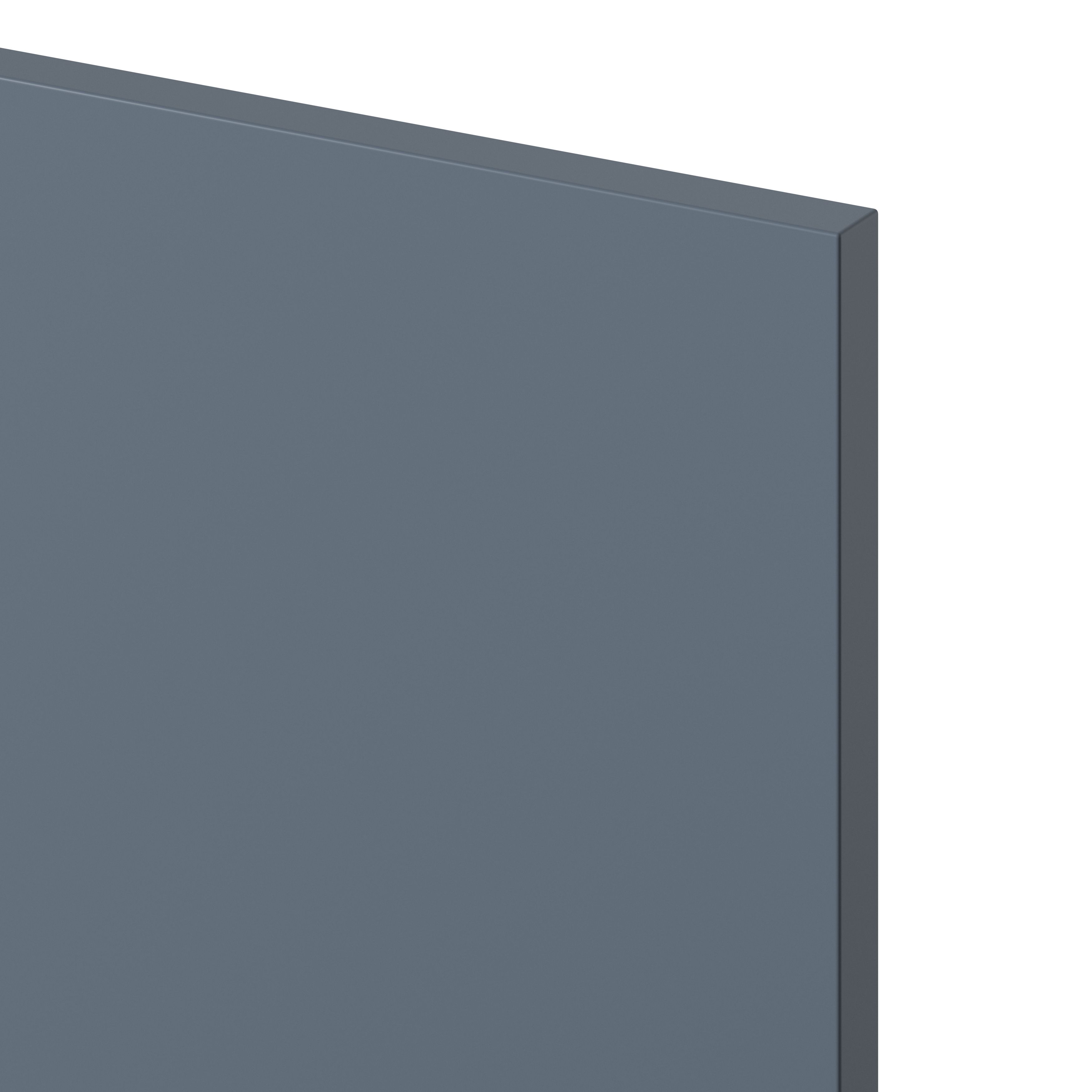 GoodHome Alisma Matt blue slab Standard Clad on end panel (H)2400mm (W)640mm