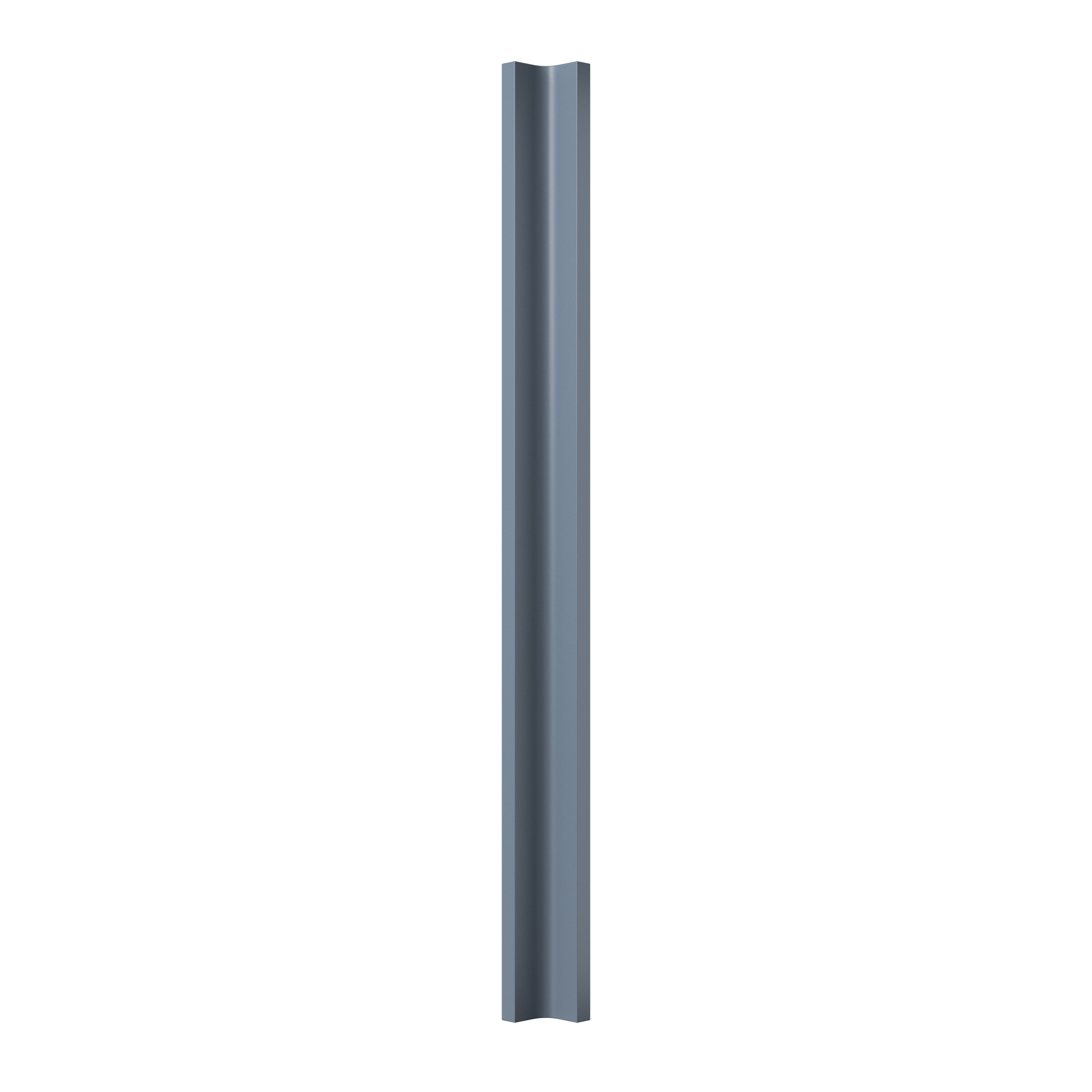 GoodHome Alisma Matt blue slab Standard Corner post, (W)34mm (H)895mm