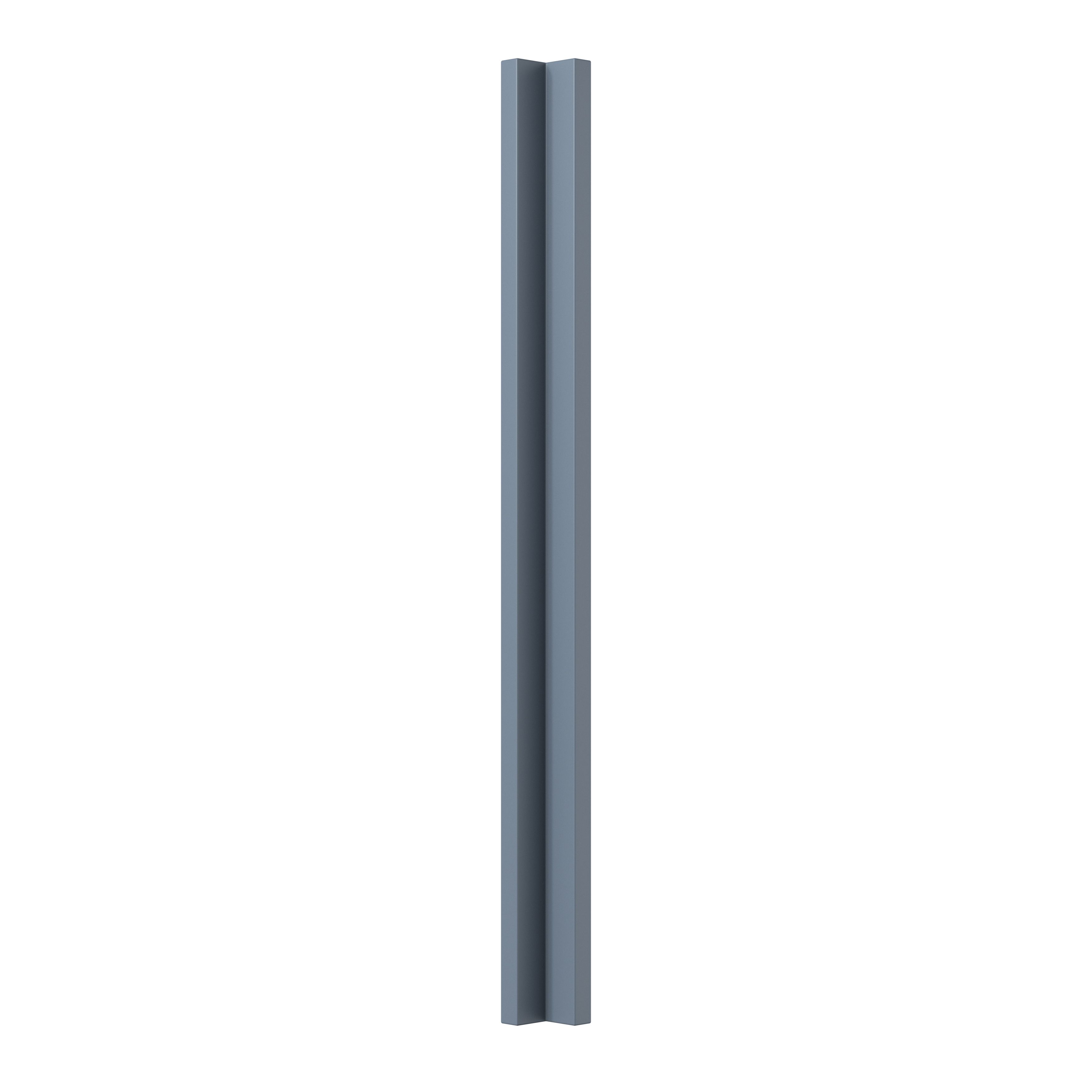 GoodHome Alisma Matt blue slab Standard Corner post, (W)48mm (H)715mm
