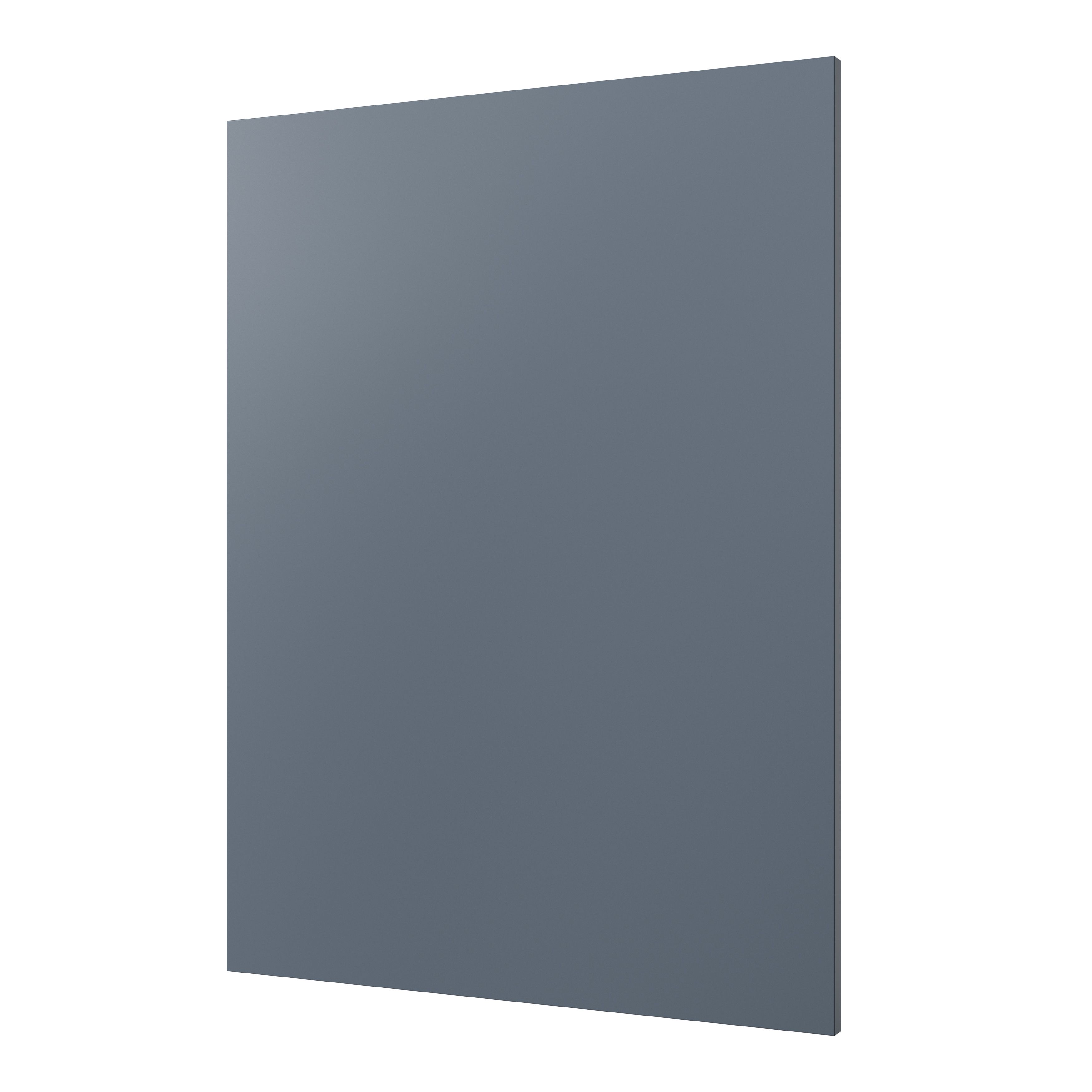 GoodHome Alisma Matt blue slab Tall appliance Cabinet door (W)600mm (H)806mm (T)18mm