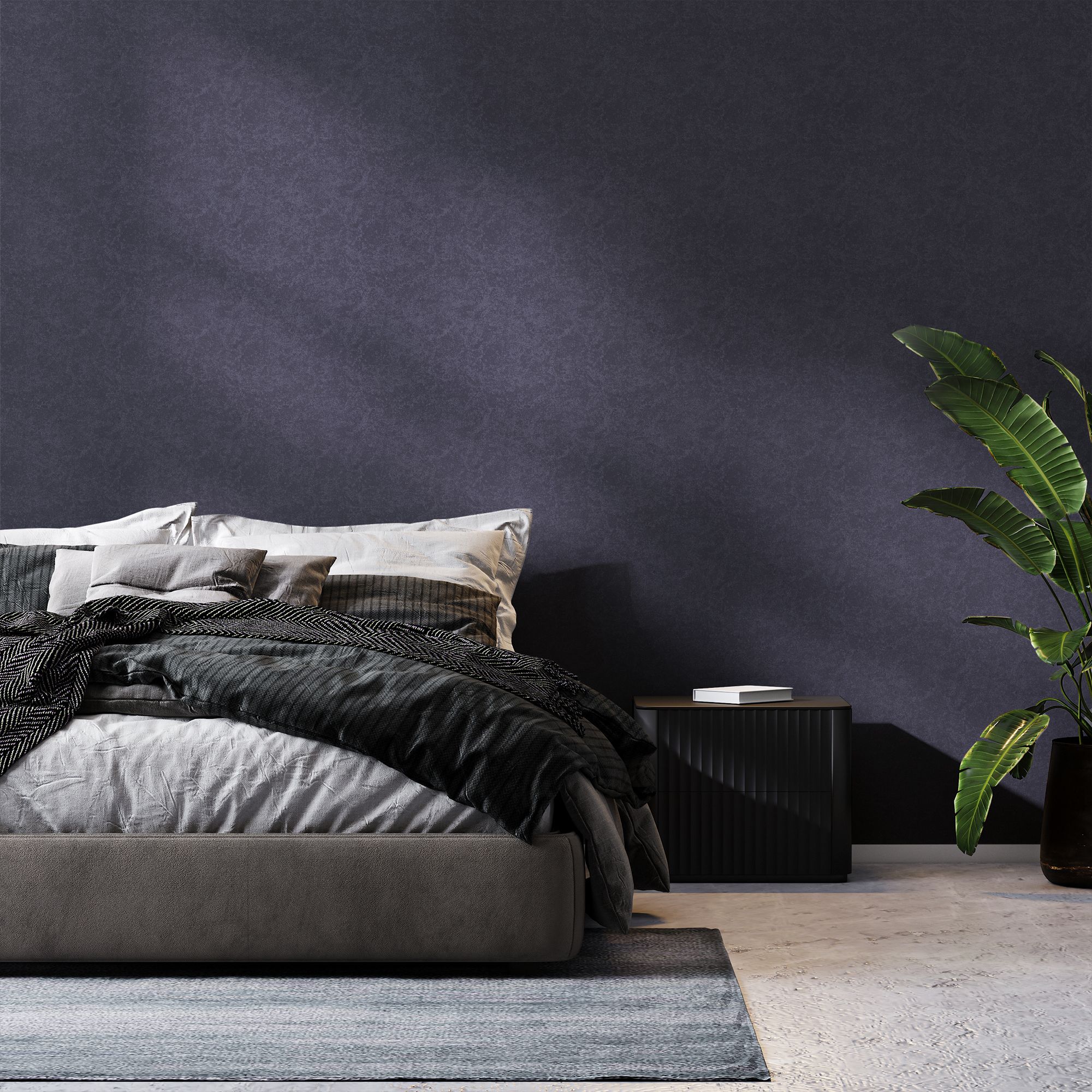 GoodHome Allanite Navy Embossed Wallpaper