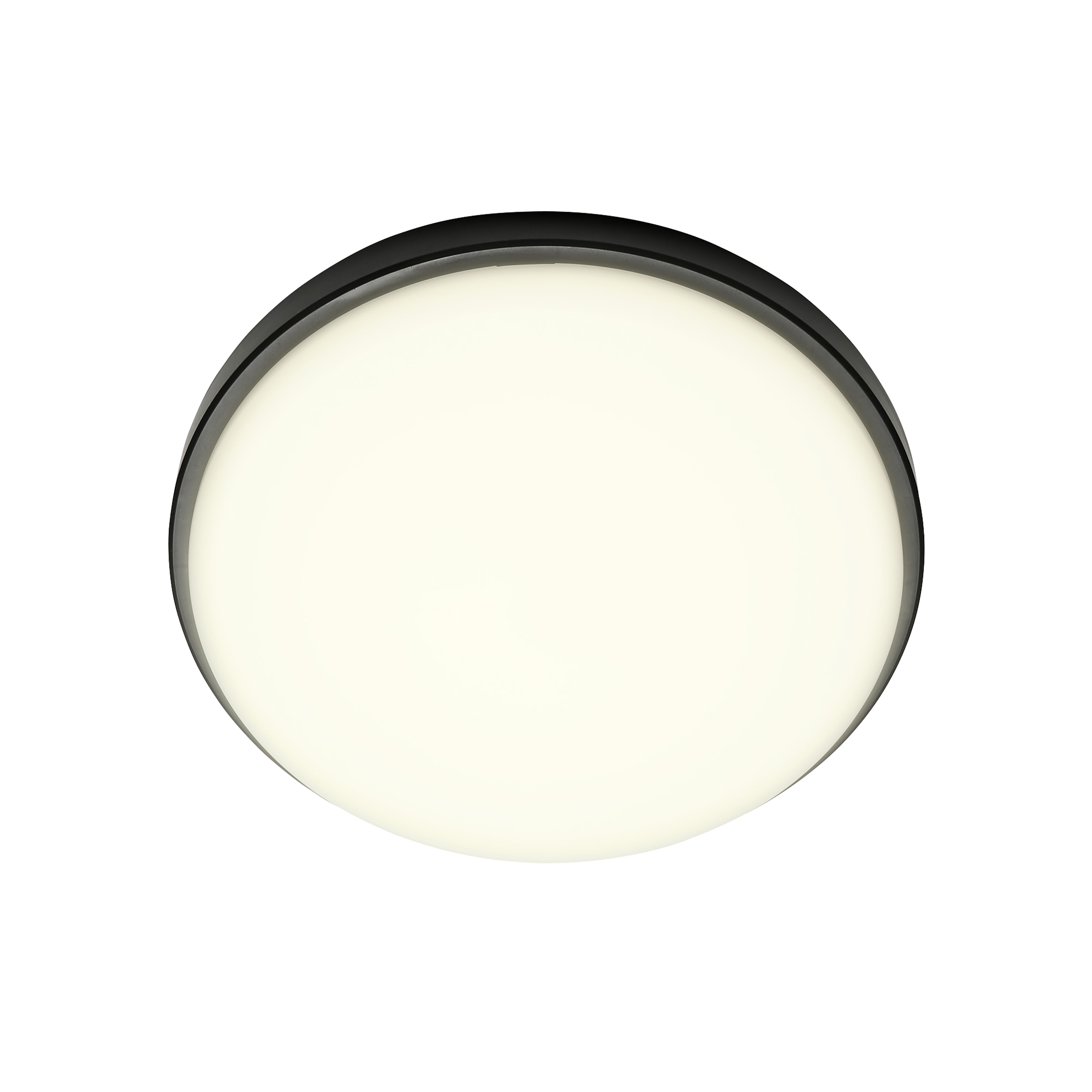 GoodHome Almagro Black Wired LED Bulkhead light (Dia) 35cm