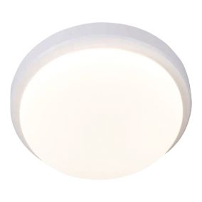 GoodHome Almagro White Wired Bulkhead light (Dia) 18cm
