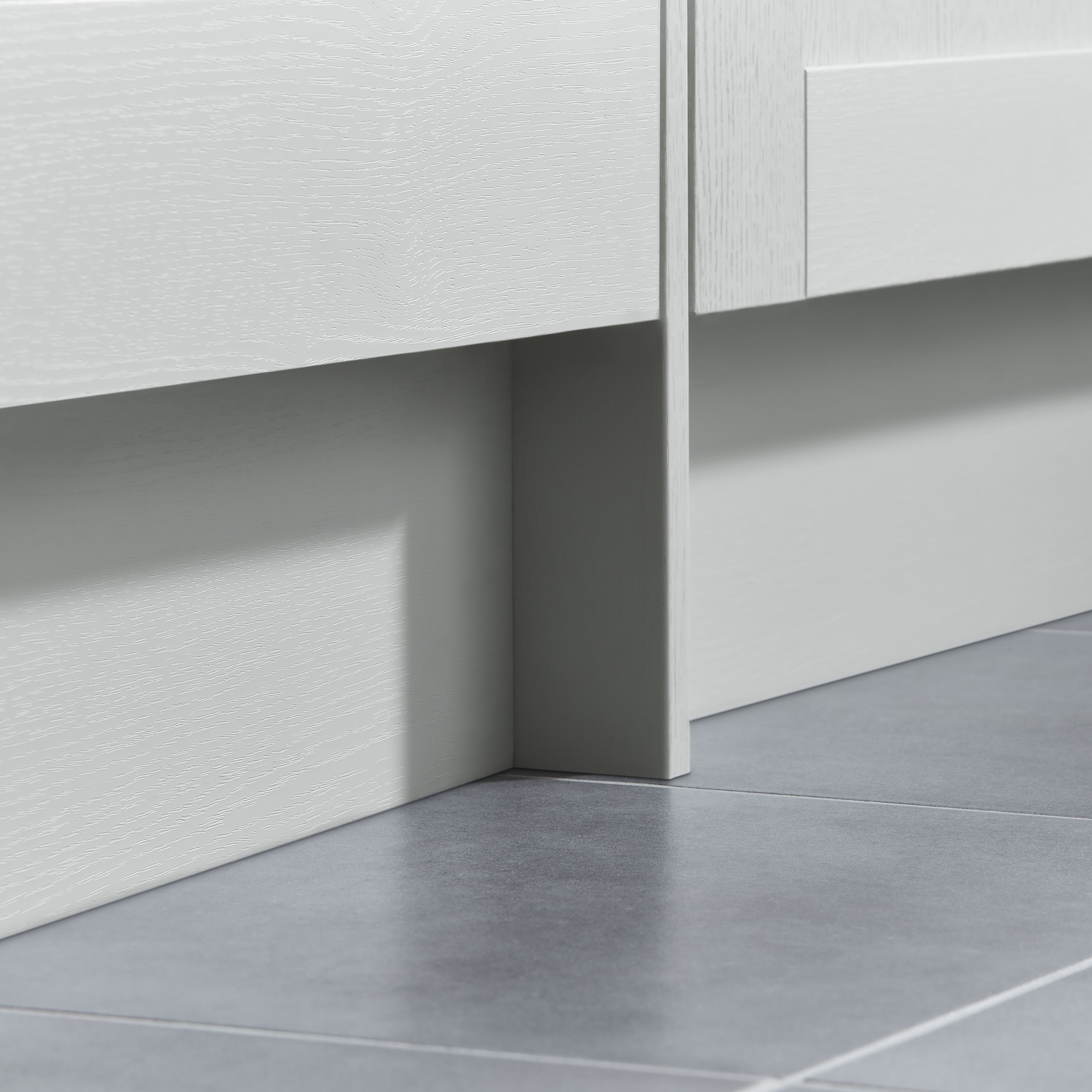 GoodHome Alpinia Grey Wood effect Square edge Plinth, (L)2400mm