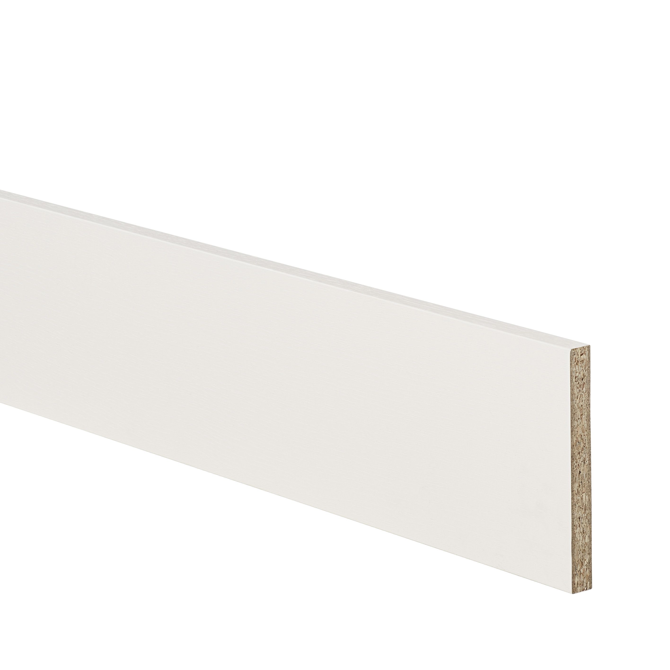 GoodHome Alpinia Ivory Wood effect Square edge Plinth, (L)2400mm