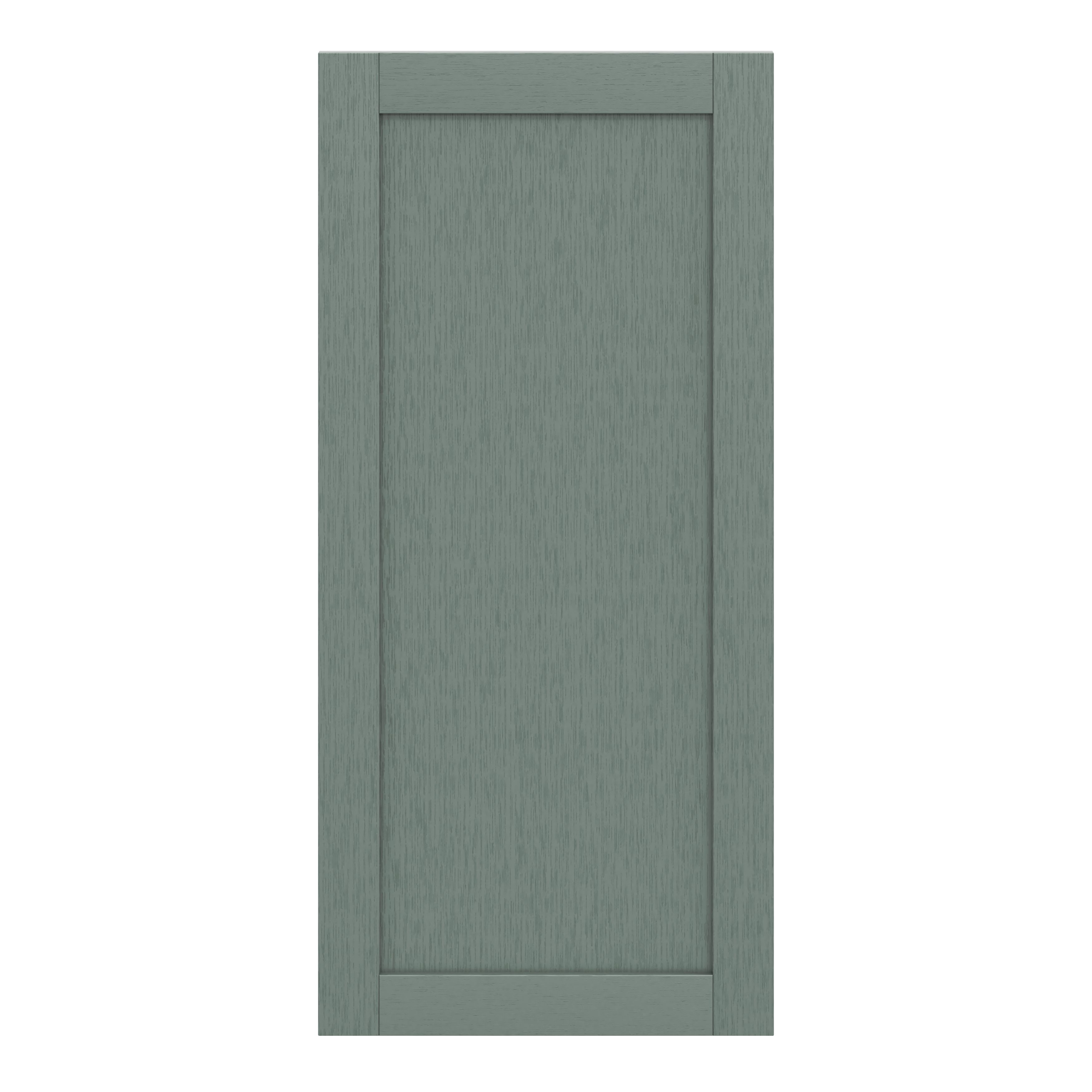 GoodHome Alpinia Matt Green Painted Wood Effect Shaker 70:30 Larder/Fridge Cabinet door (W)600mm (H)1287mm (T)18mm