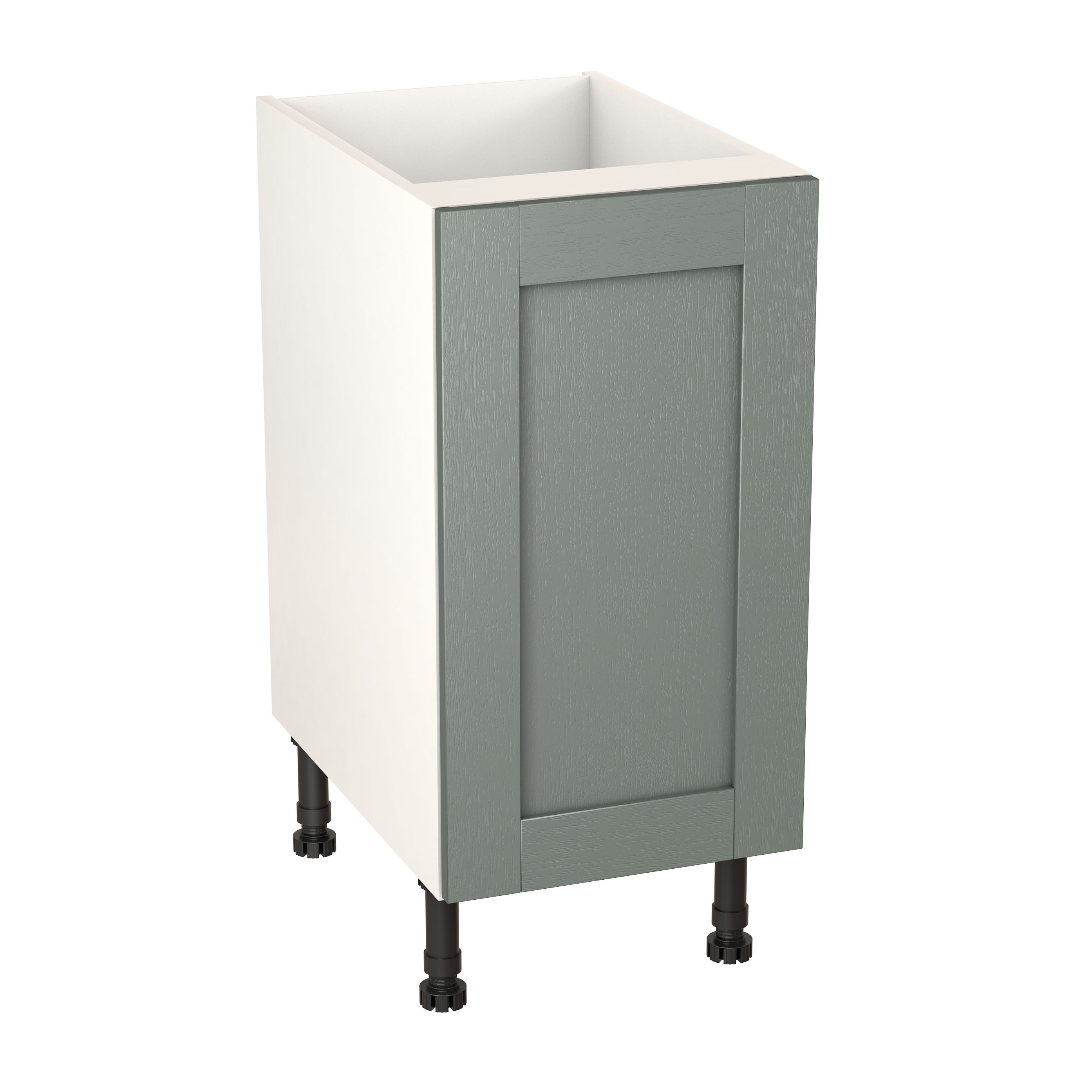 GoodHome Alpinia Matt Green Painted Wood Effect Shaker Base Kitchen ...