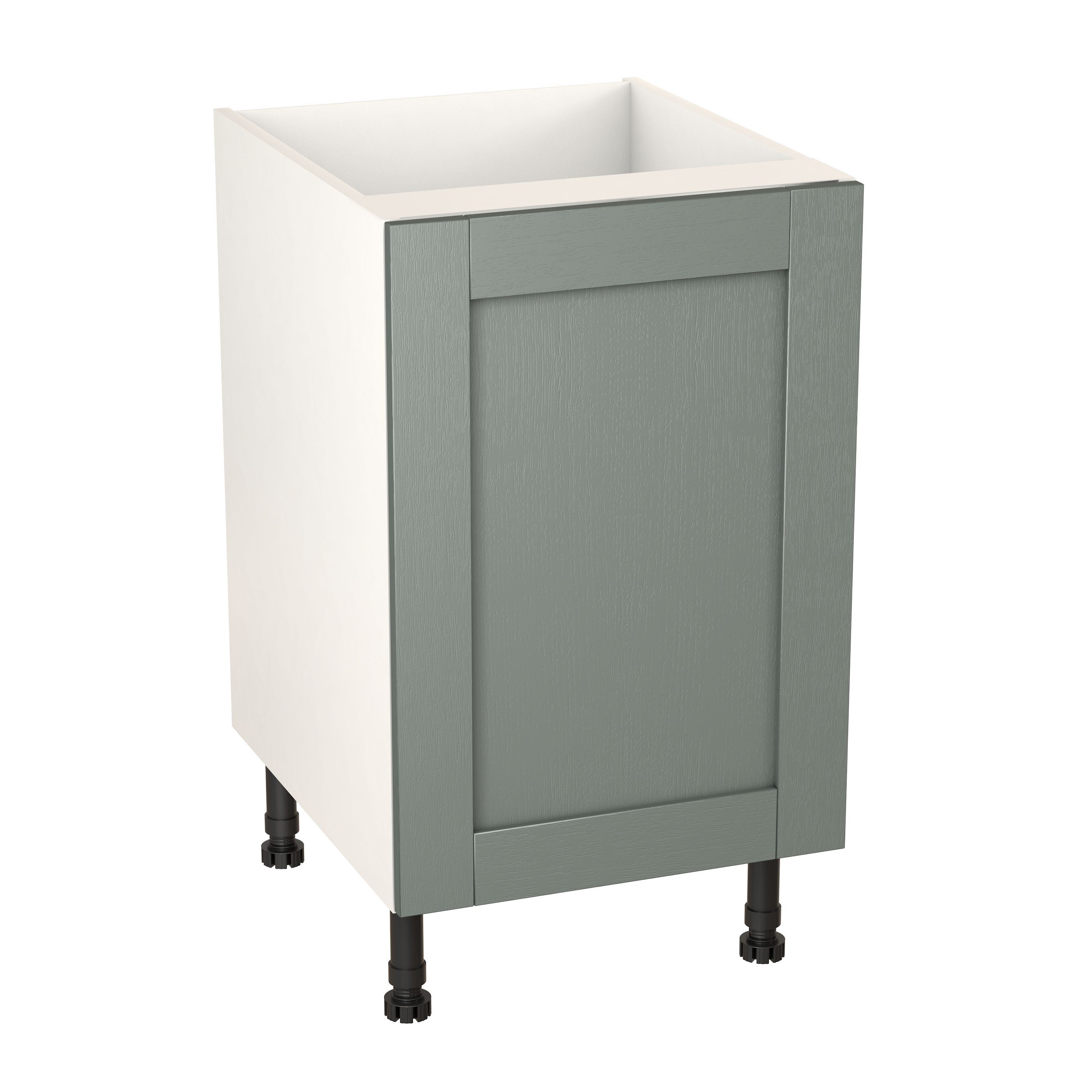 GoodHome Alpinia Matt Green Painted Wood Effect Shaker Base Kitchen cabinet (W)500mm (H)720mm