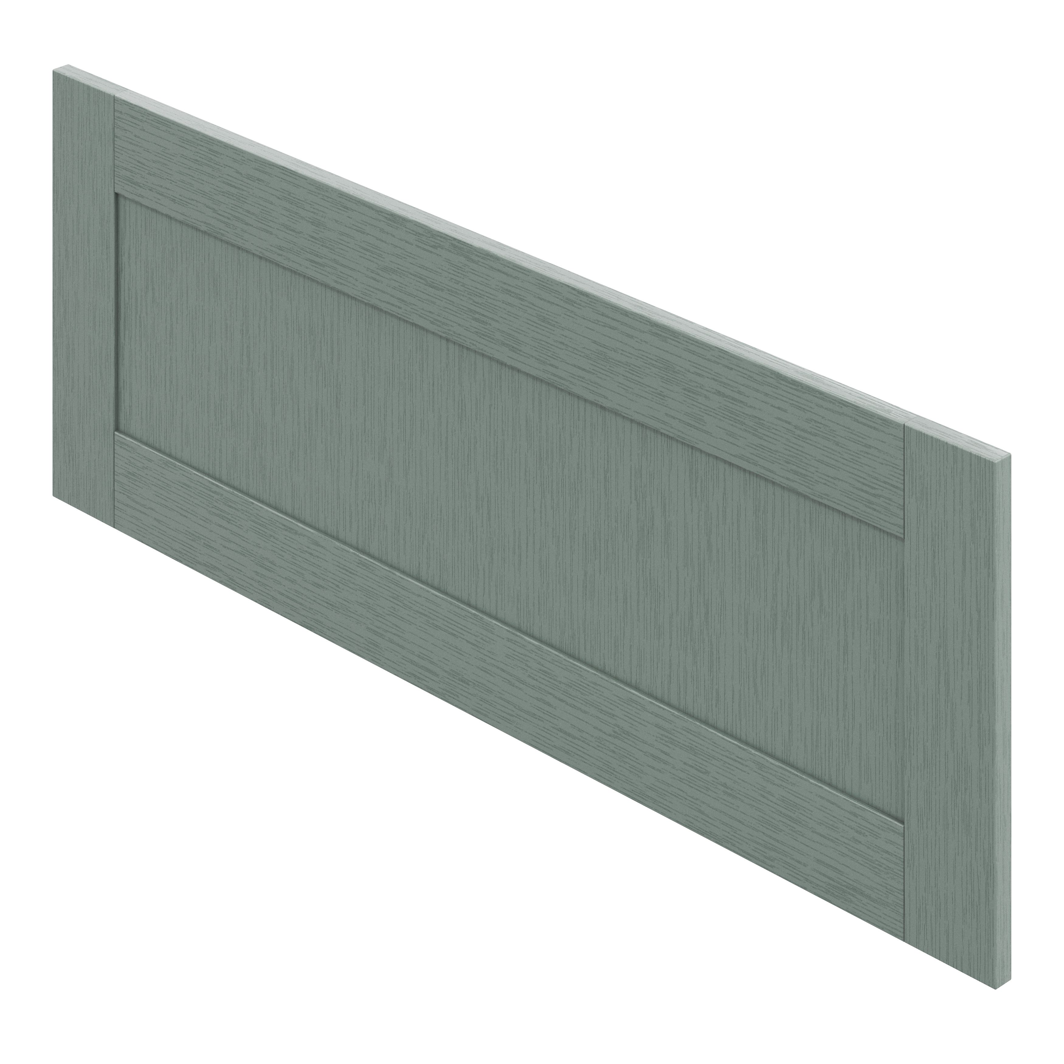 GoodHome Alpinia Matt Green Painted Wood Effect Shaker Drawer front, bridging door & bi fold door, (W)1000mm (H)356mm (T)18mm