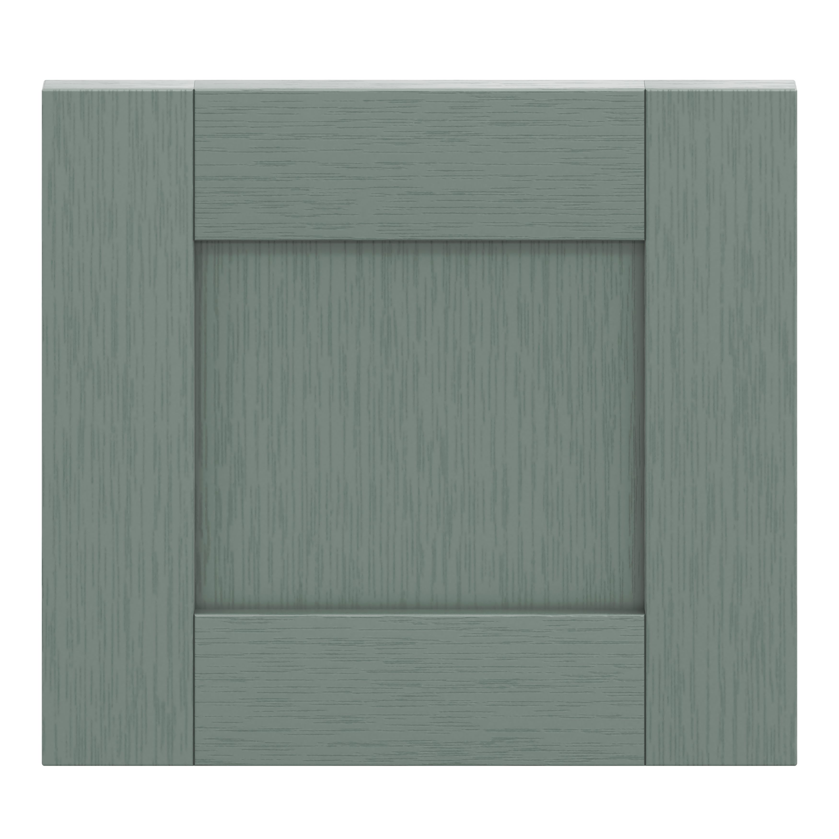 GoodHome Alpinia Matt Green Painted Wood Effect Shaker Drawer front, bridging door & bi fold door, (W)400mm (H)356mm (T)18mm