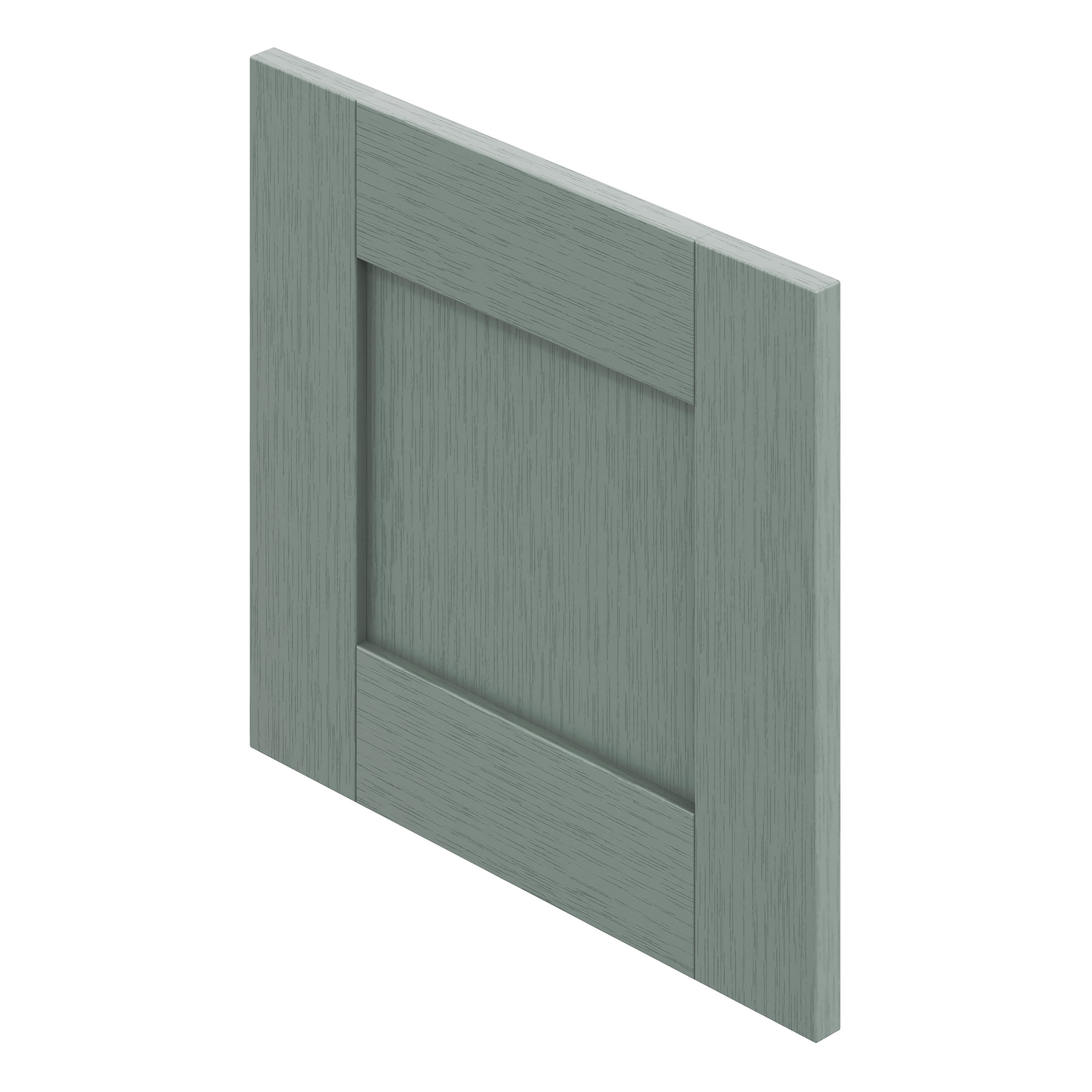 GoodHome Alpinia Matt Green Painted Wood Effect Shaker Drawer front, bridging door & bi fold door, (W)400mm (H)356mm (T)18mm