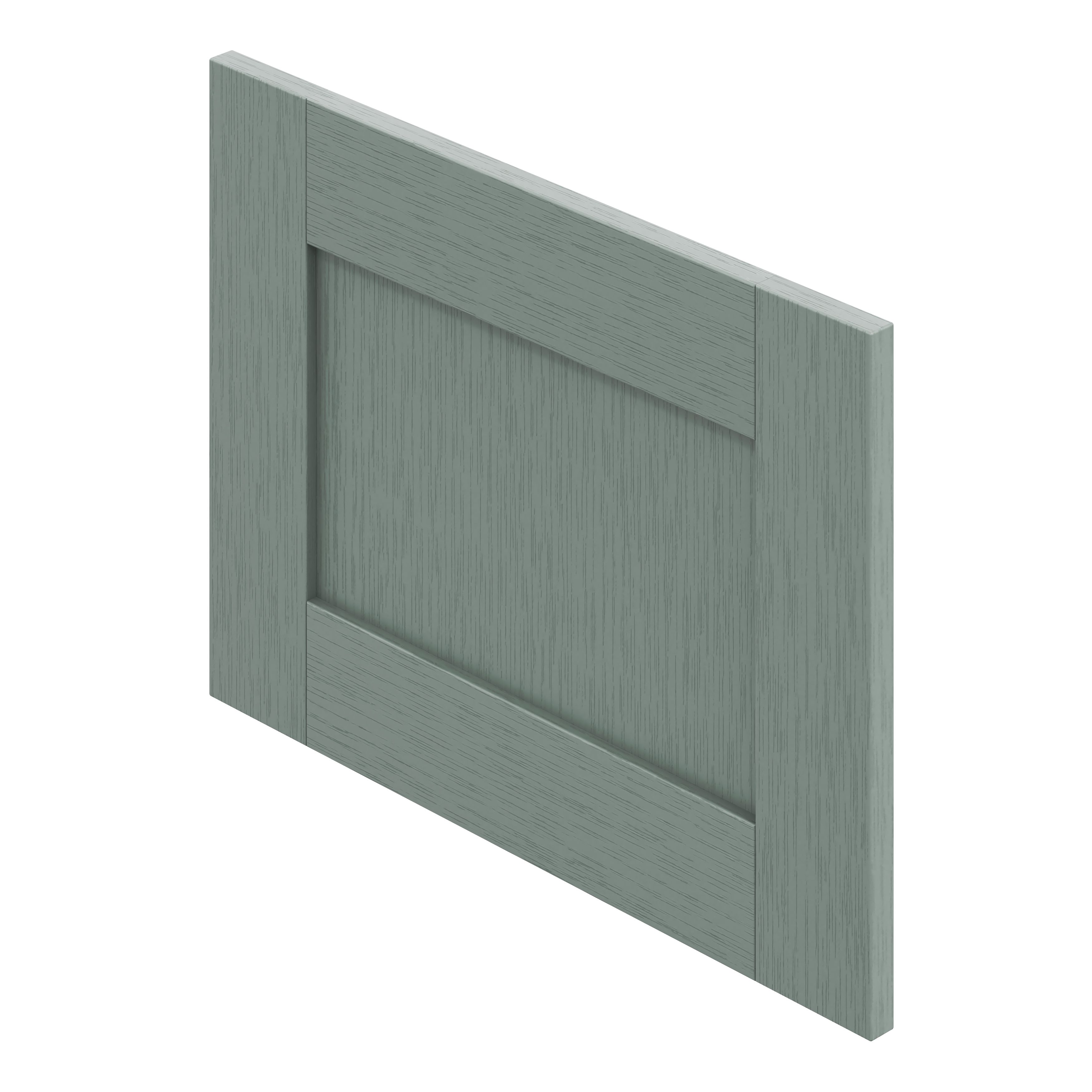 GoodHome Alpinia Matt Green Painted Wood Effect Shaker Drawer front, bridging door & bi fold door, (W)500mm (H)356mm (T)18mm