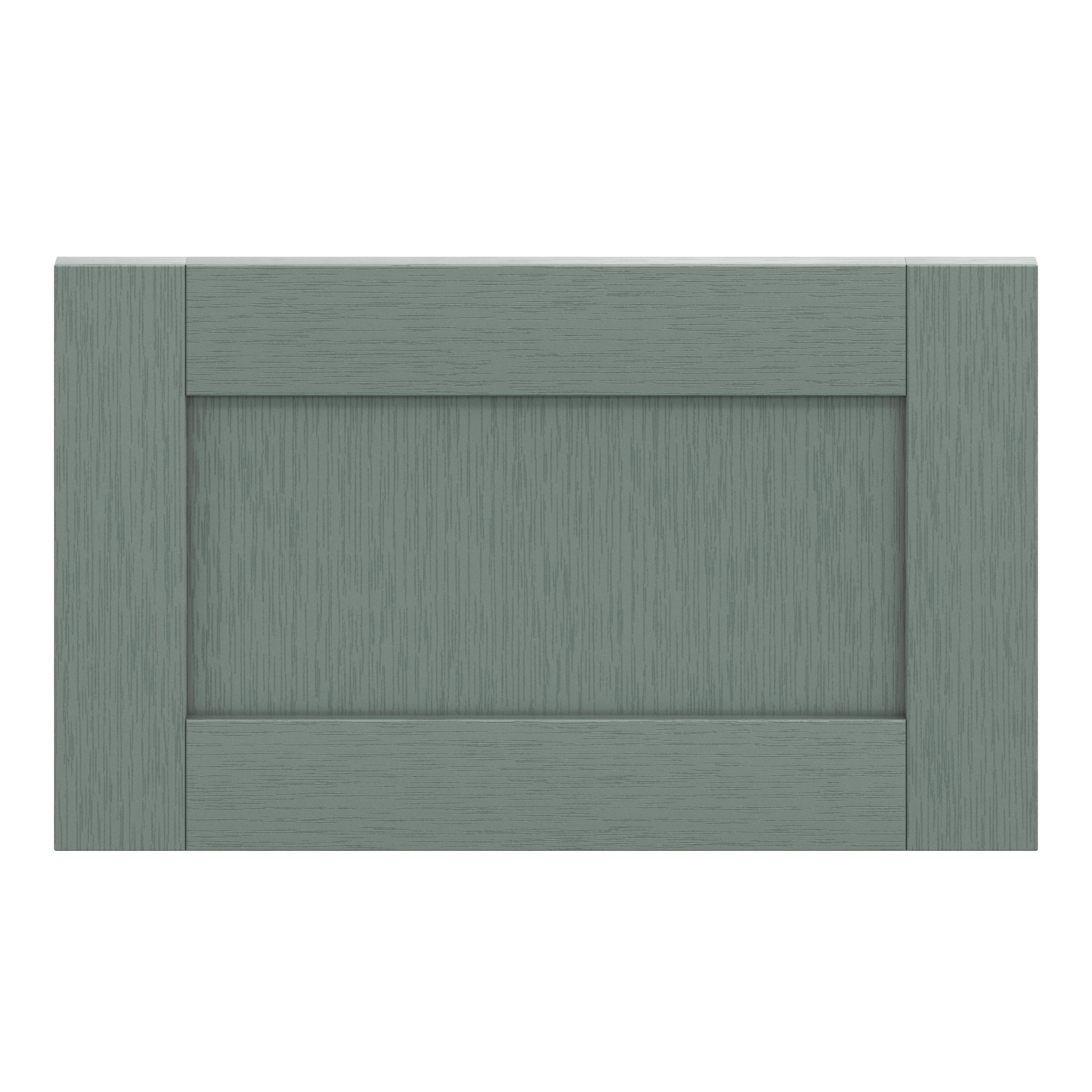 GoodHome Alpinia Matt Green Painted Wood Effect Shaker Drawer front, bridging door & bi fold door, (W)600mm (H)356mm (T)18mm