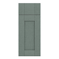 GoodHome Alpinia Matt Green Painted Wood Effect Shaker Drawerline door & drawer front, (W)300mm (H)715mm (T)18mm