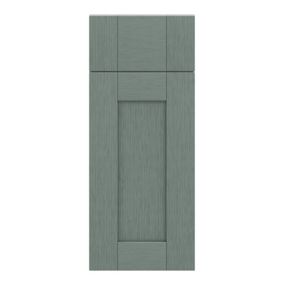 GoodHome Alpinia Matt Green Painted Wood Effect Shaker Drawerline door & drawer front, (W)300mm (H)715mm (T)18mm