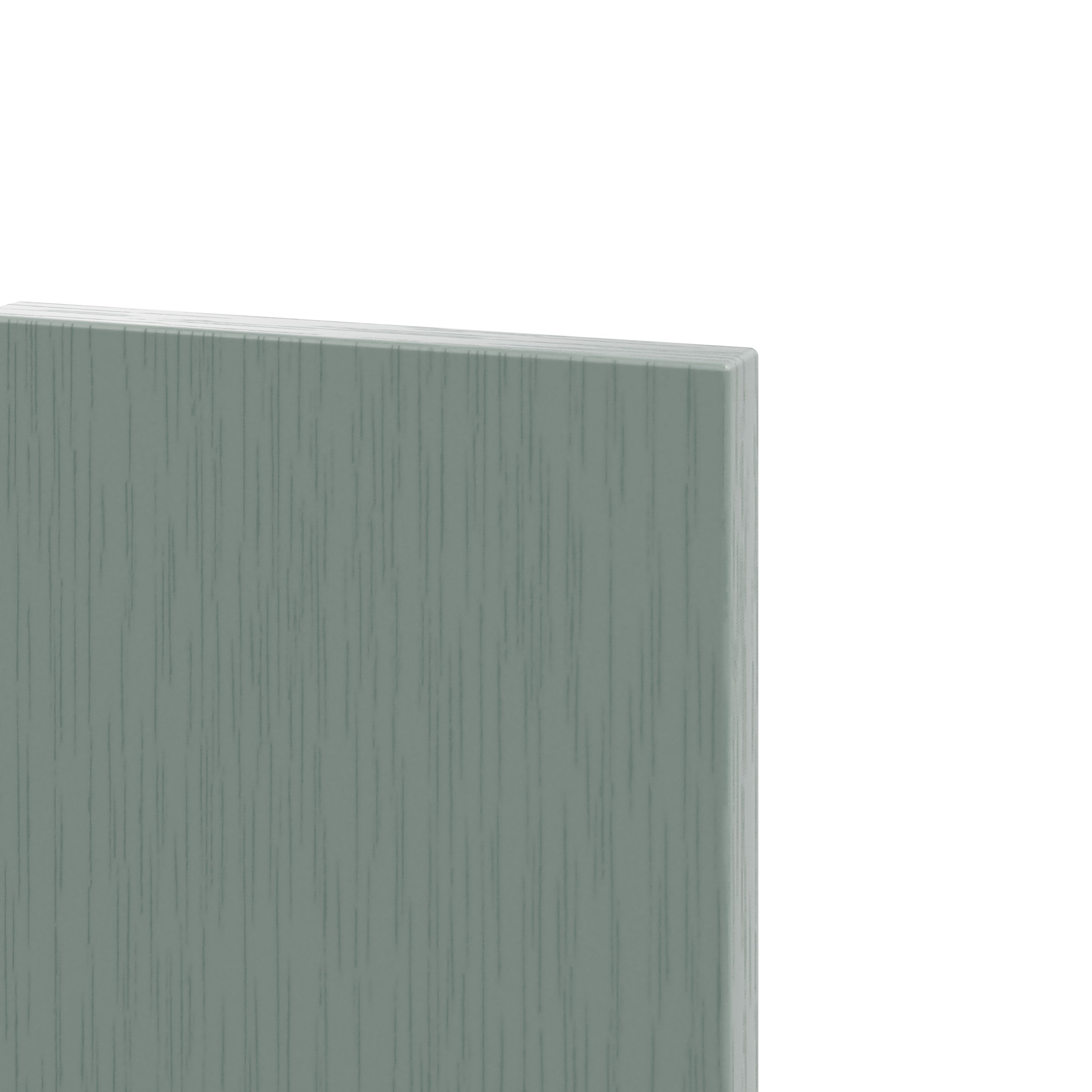 GoodHome Alpinia Matt Green Painted Wood Effect Shaker Highline Cabinet door (W)150mm (H)715mm (T)18mm