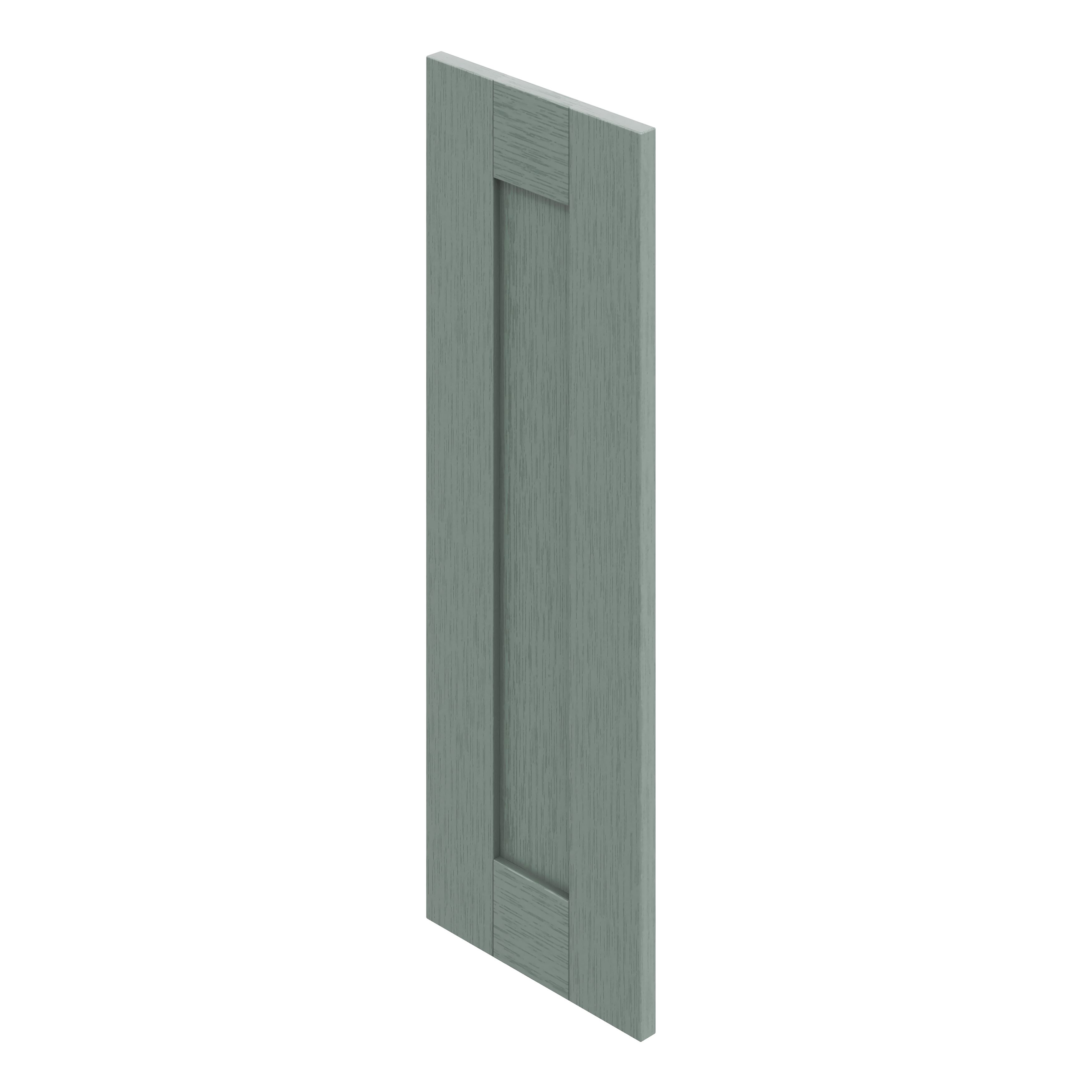 GoodHome Alpinia Matt Green Painted Wood Effect Shaker Highline Cabinet door (W)250mm (H)715mm (T)18mm