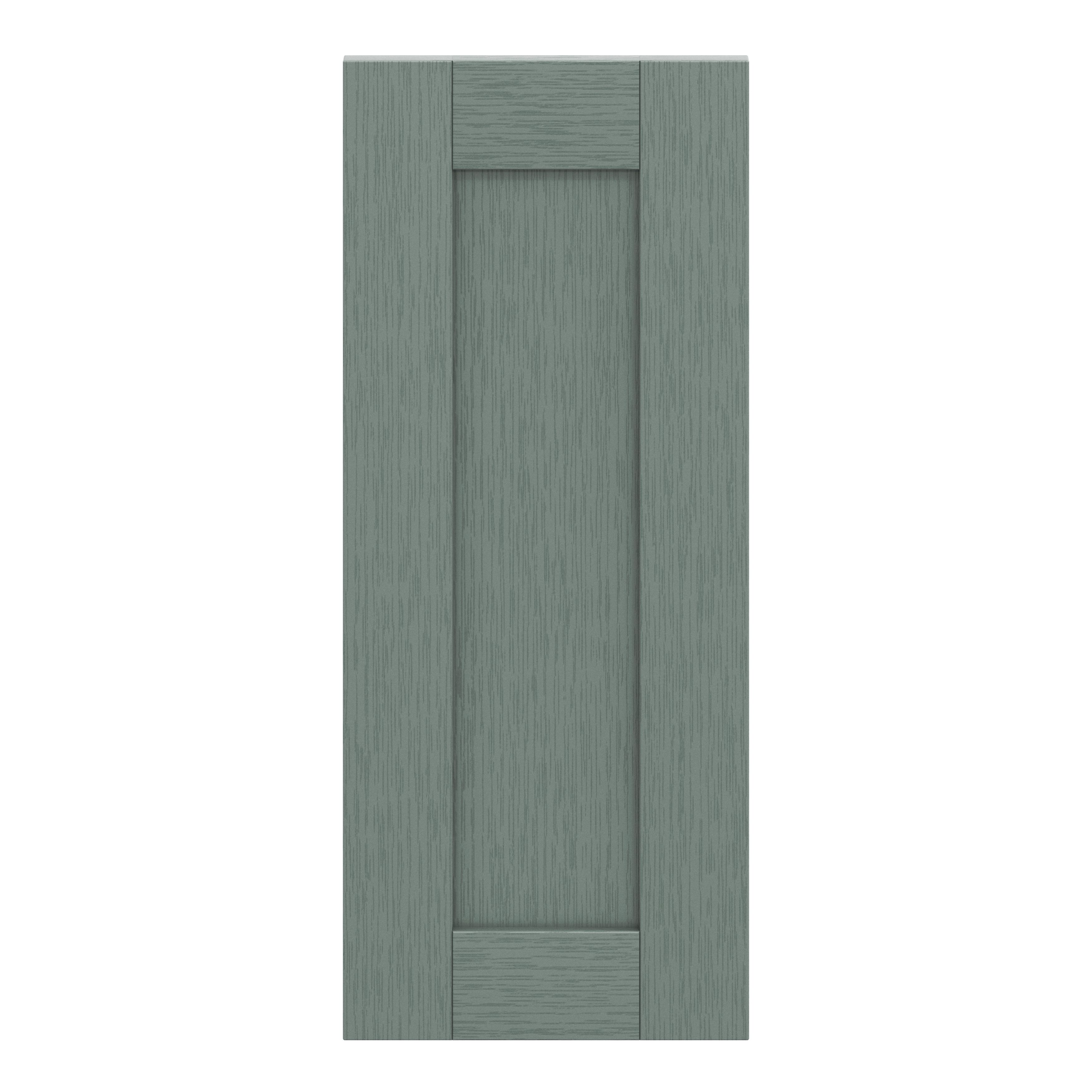 GoodHome Alpinia Matt Green Painted Wood Effect Shaker Highline Cabinet door (W)300mm (H)715mm (T)18mm