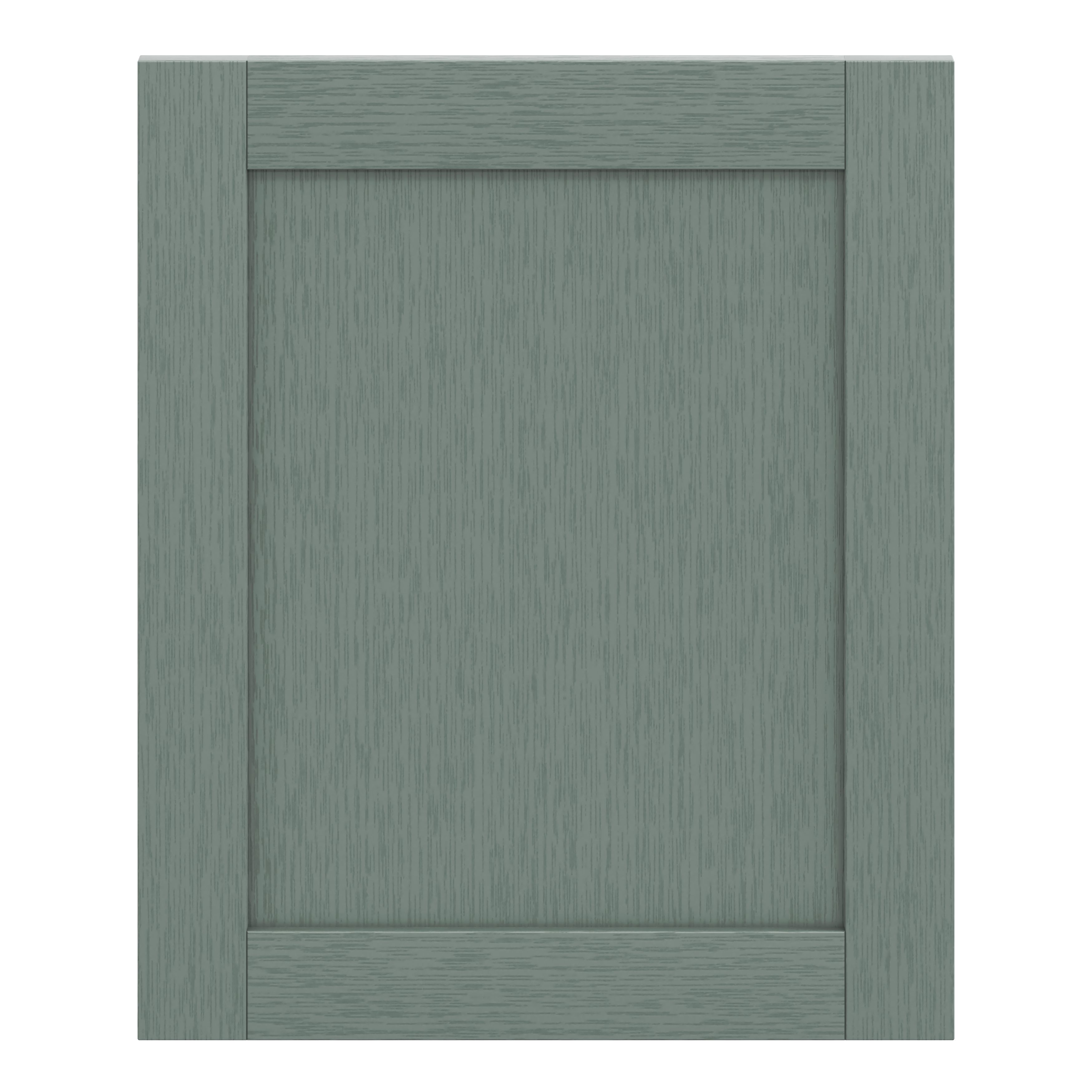GoodHome Alpinia Matt Green Painted Wood Effect Shaker Highline Cabinet door (W)600mm (H)715mm (T)18mm
