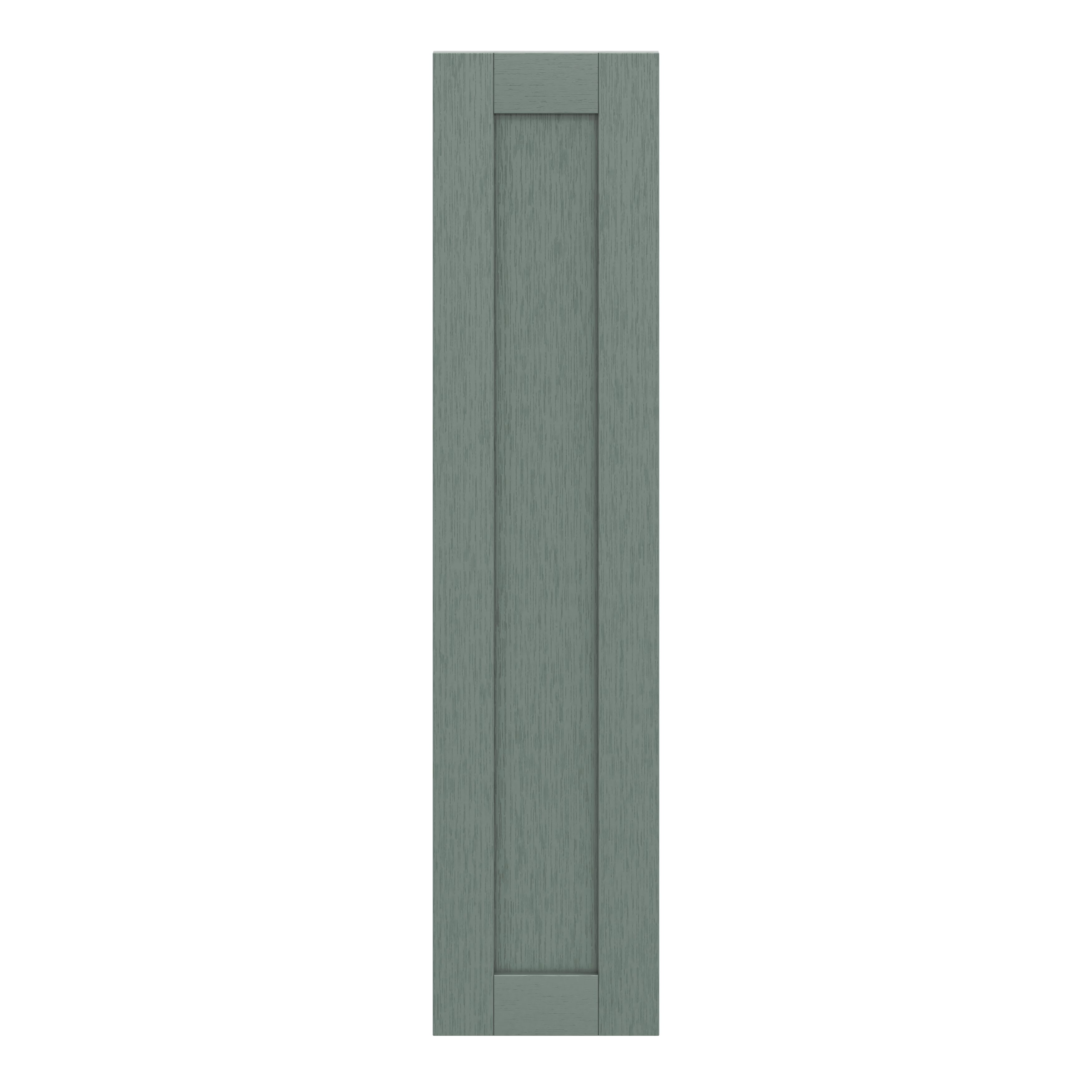 GoodHome Alpinia Matt Green Painted Wood Effect Shaker Larder Cabinet door (W)300mm (H)1287mm (T)18mm