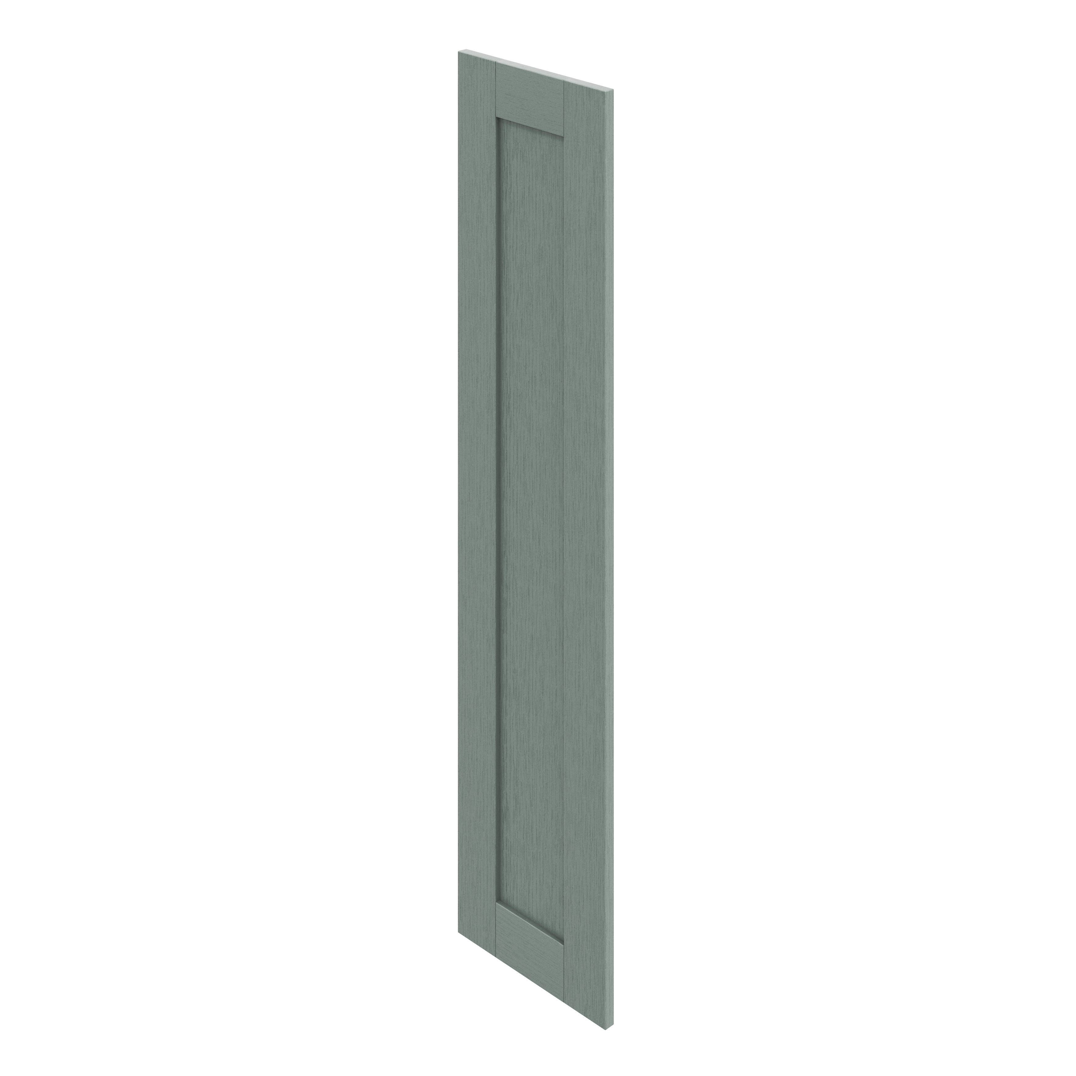 GoodHome Alpinia Matt Green Painted Wood Effect Shaker Larder Cabinet door (W)300mm (H)1287mm (T)18mm
