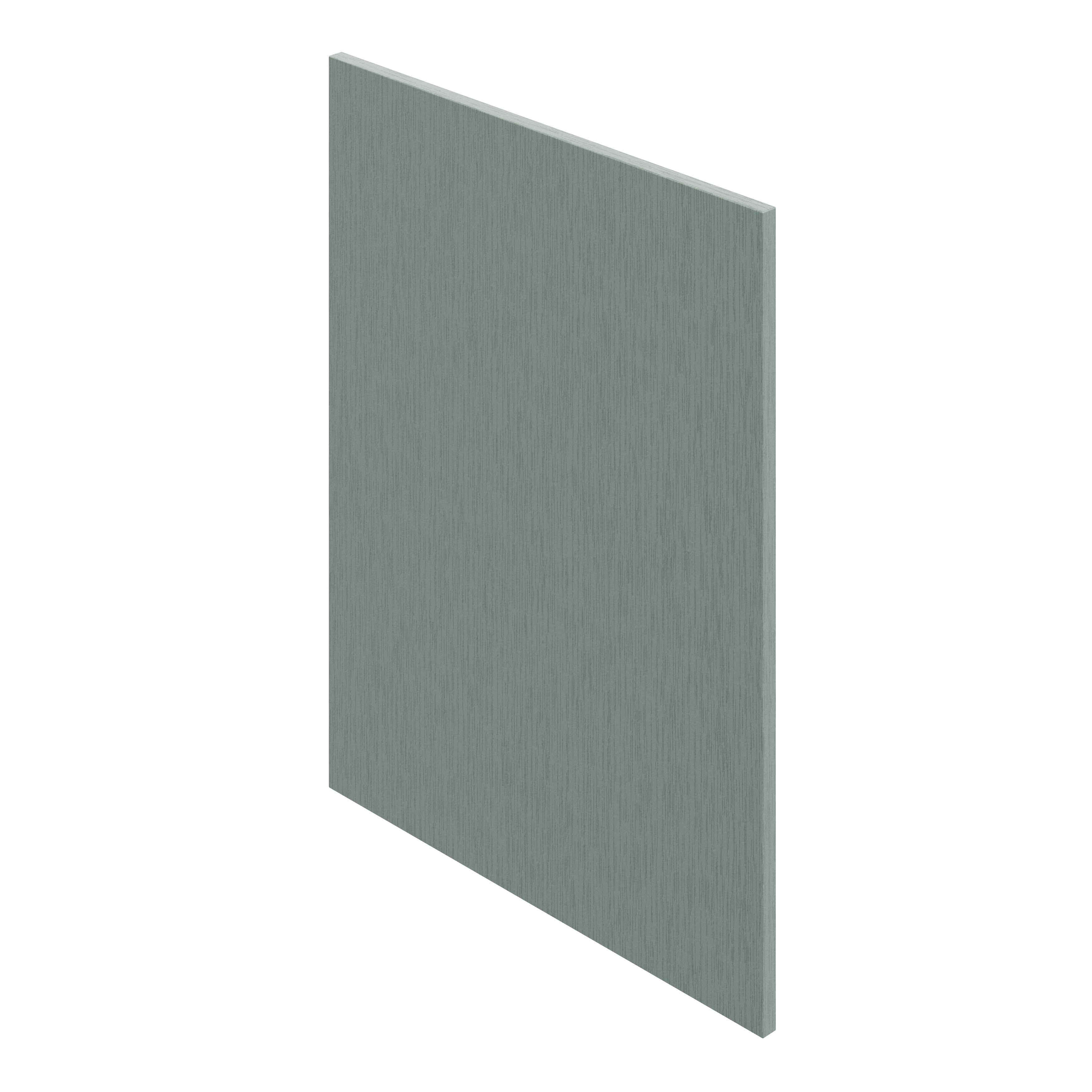 GoodHome Alpinia Matt Green Painted Wood Effect Shaker Standard Base Drawer end panel (H)720mm (W)570mm