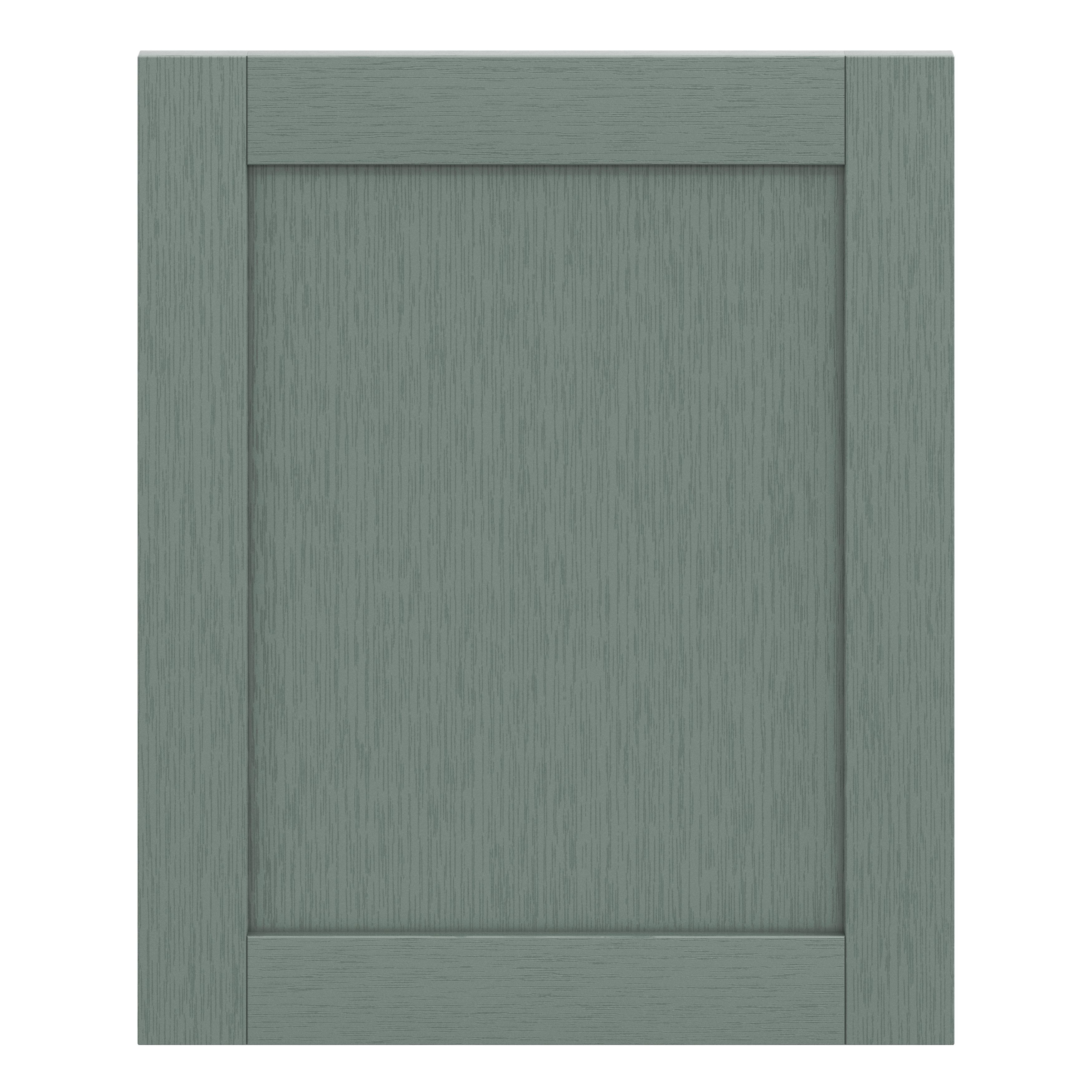GoodHome Alpinia Matt Green Painted Wood Effect Shaker Tall appliance Cabinet door (W)600mm (H)723mm (T)18mm
