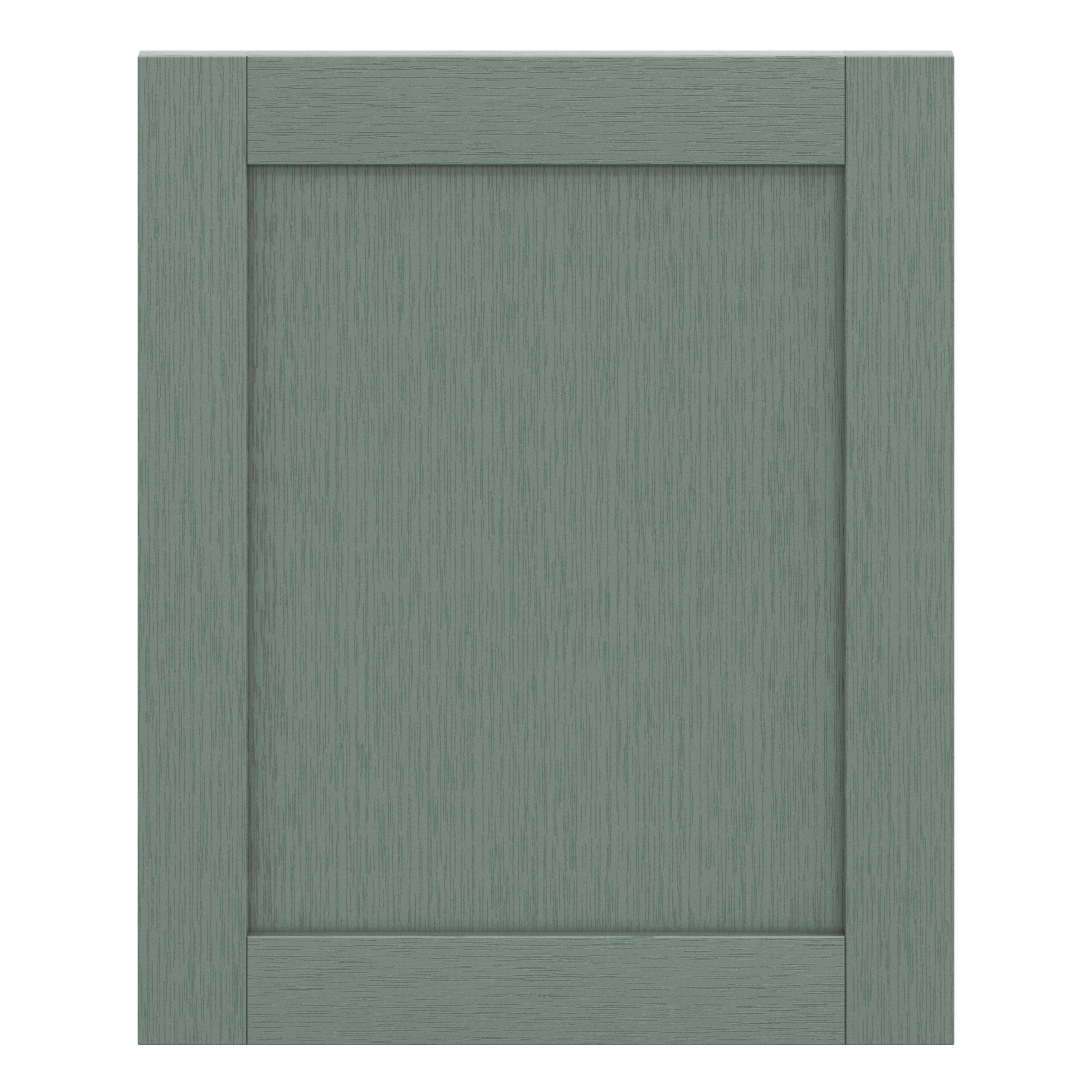 GoodHome Alpinia Matt Green Painted Wood Effect Shaker Tall appliance Cabinet door (W)600mm (H)723mm (T)18mm
