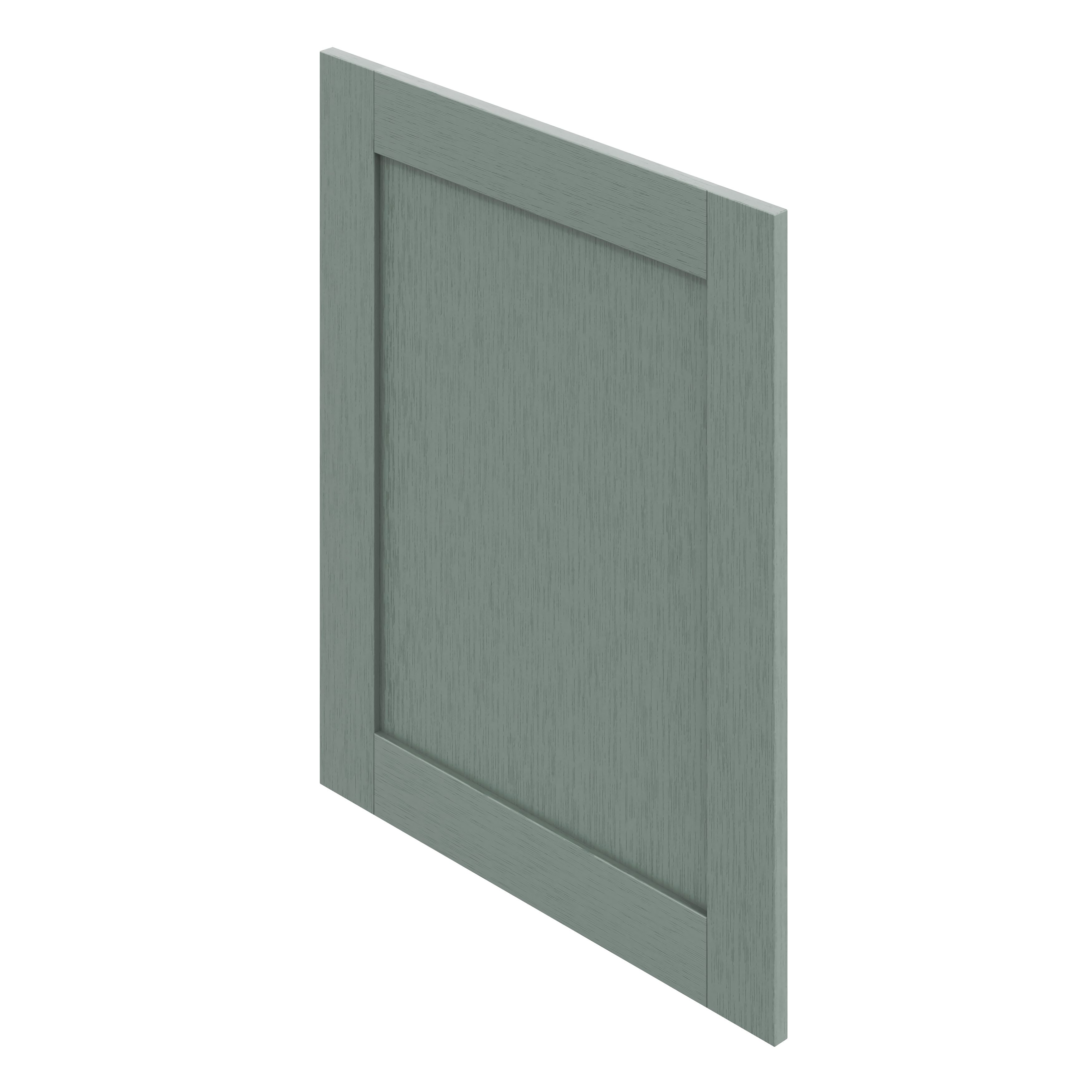 GoodHome Alpinia Matt Green Painted Wood Effect Shaker Tall appliance Cabinet door (W)600mm (H)723mm (T)18mm